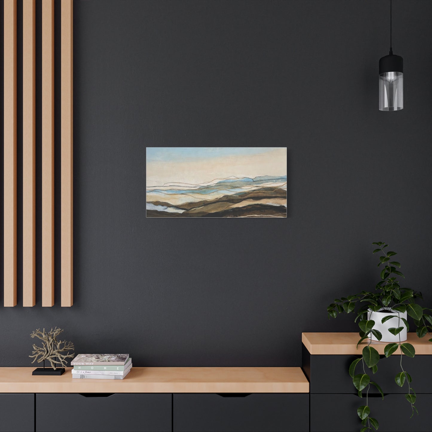 Abstract Coastal Landscape Matte Canvas – Stretched Wall Art