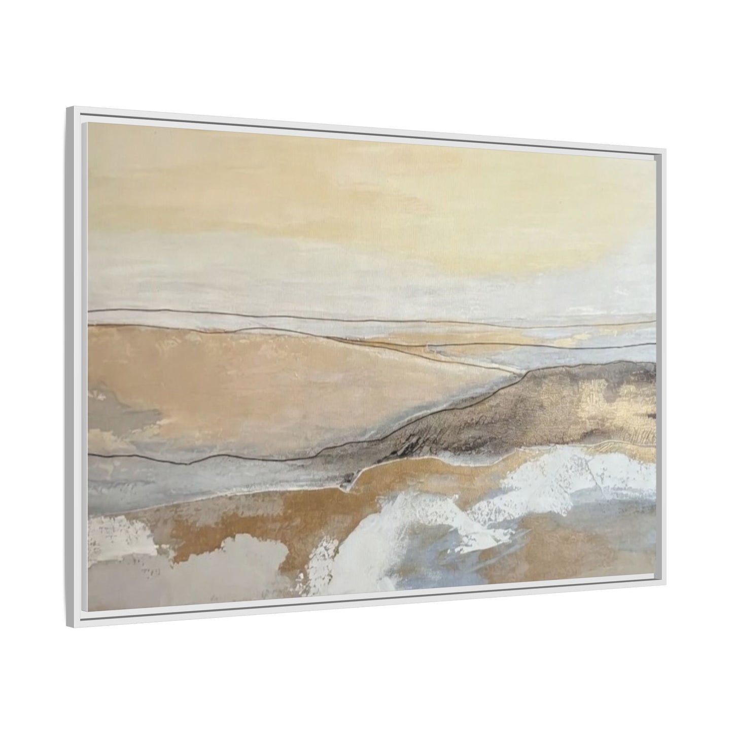 Framed Abstract Coastal Landscape Matte Canvas Wall Art