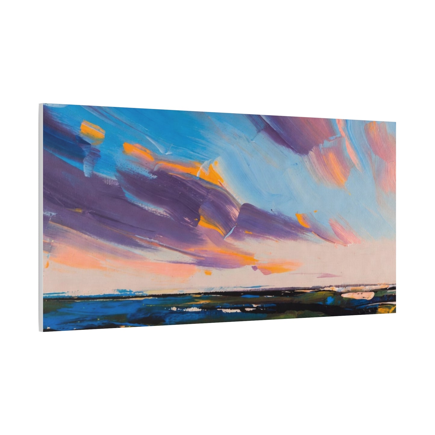 Abstract Coastal Sunset Canvas Print — Matte Stretched Wall Art