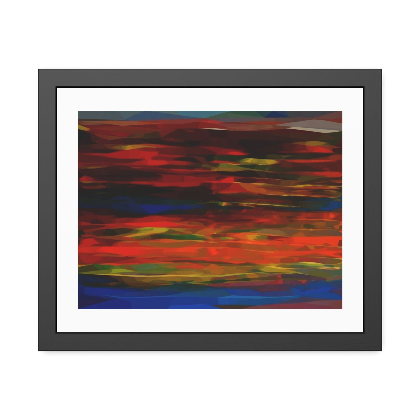 Abstract Sunset Framed Poster — Colorful Modern Wall Art