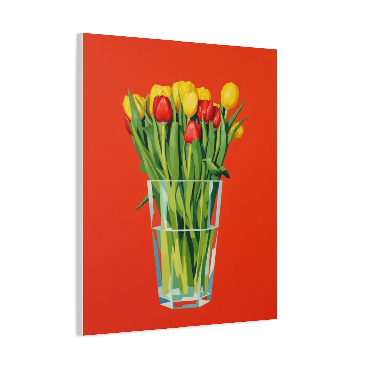 Tulip Bouquet Canvas Print — Vibrant Red Floral Wall Art