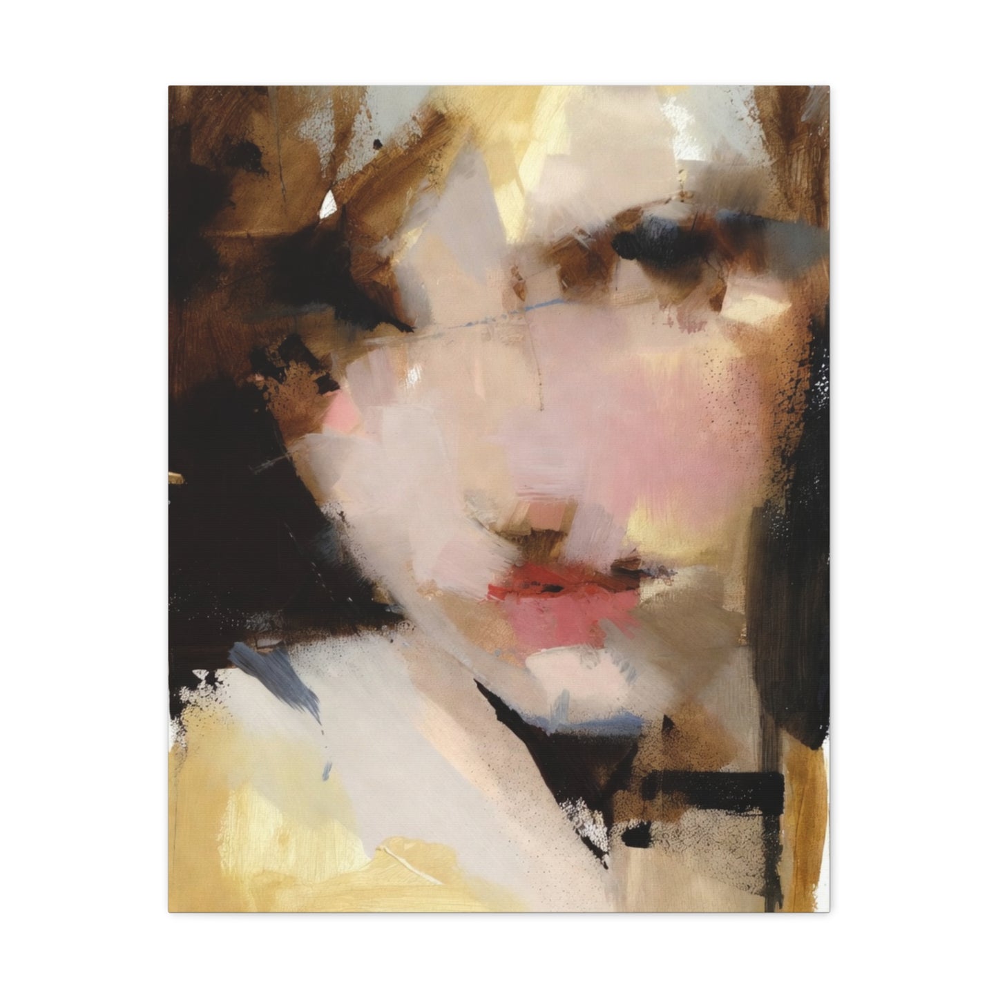 Abstract Portrait Matte Canvas Print — Modern Feminine Wall Art