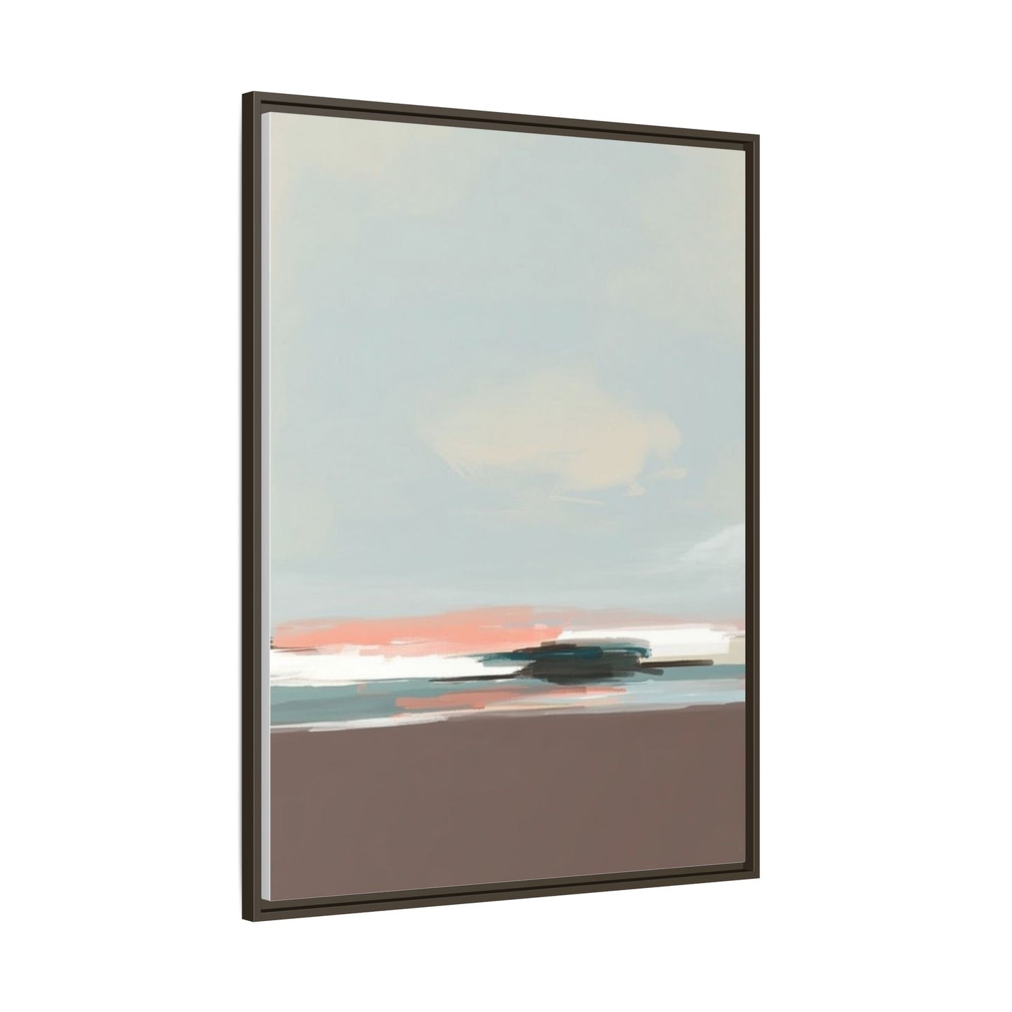 Framed Matte Canvas Print — Soft Coastal Abstract Landscape
