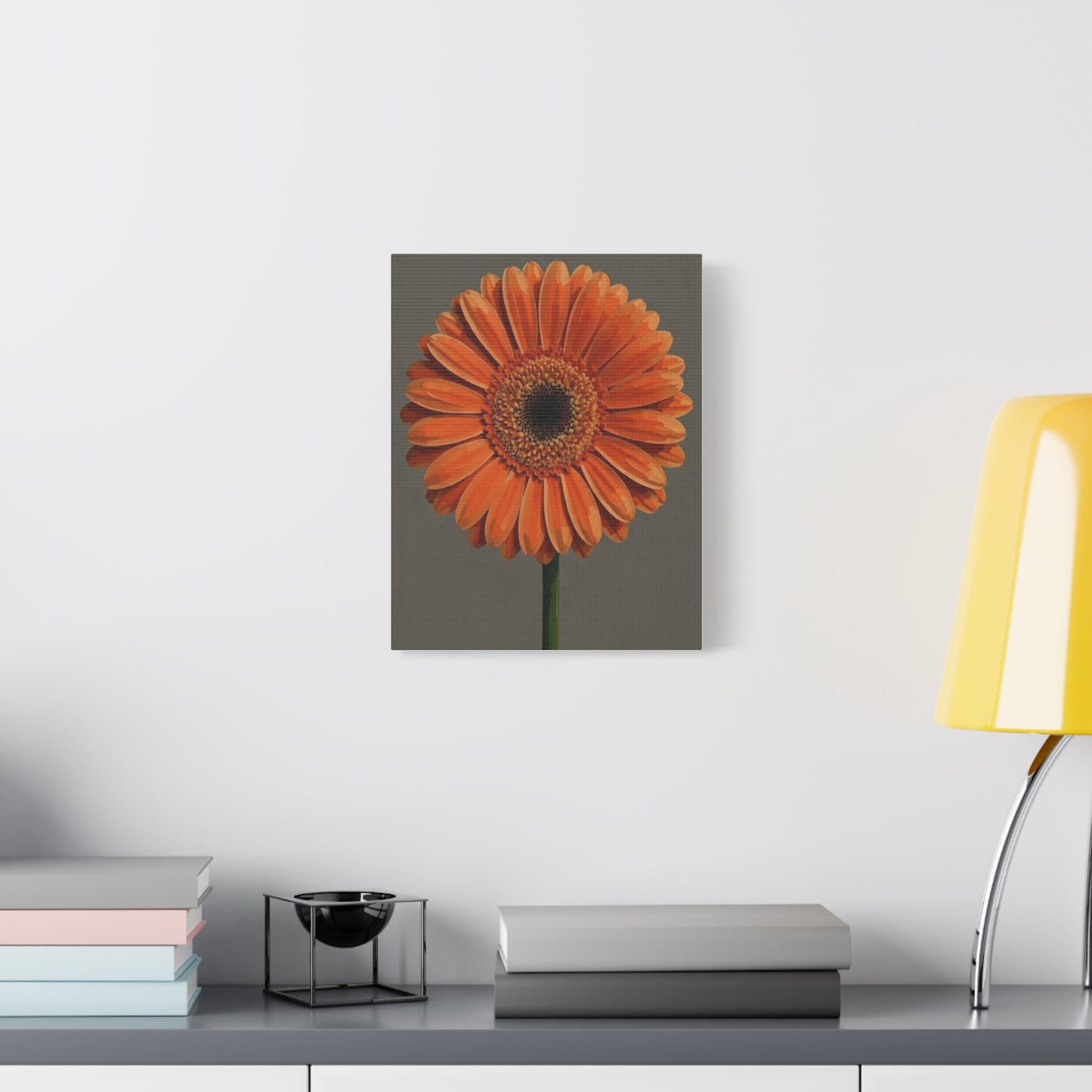 Orange Gerbera Flower Matte Canvas Print — Stretched Wall Art