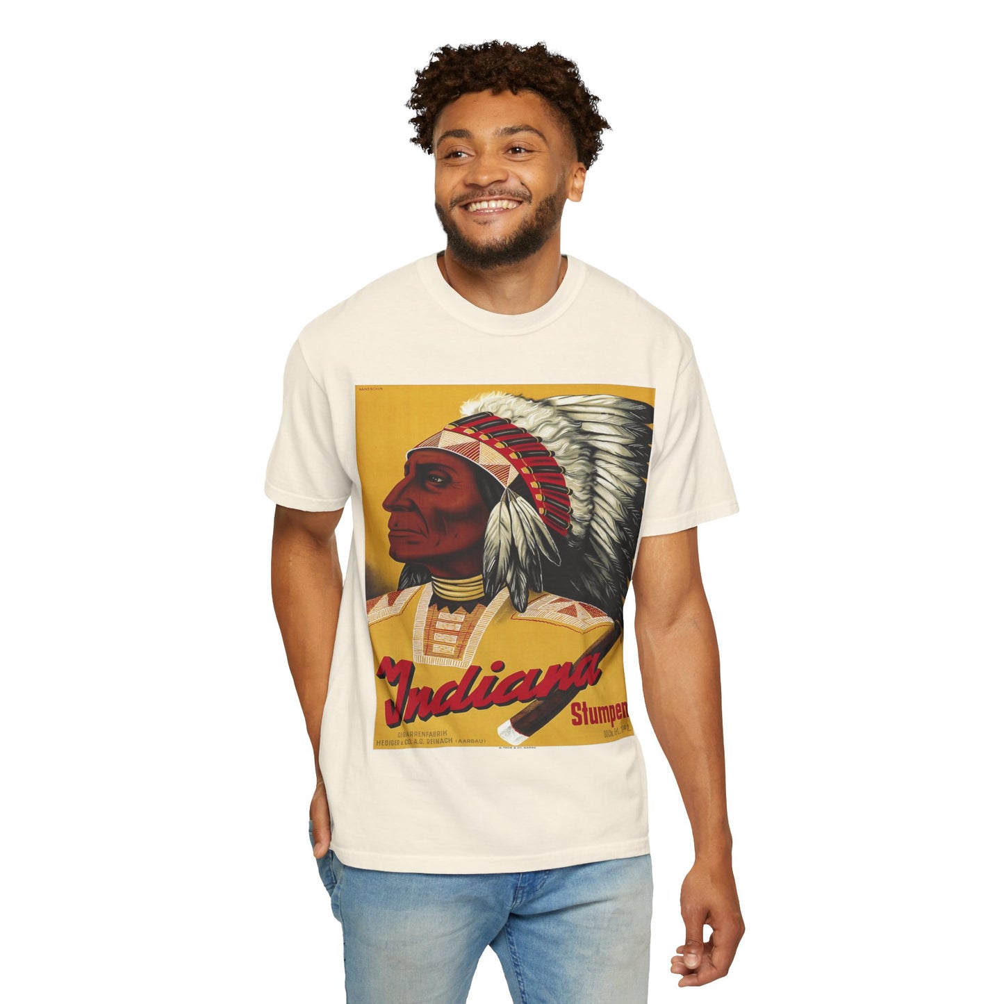 T-Shirt — Retro 'Indiana' Native Chief Vintage Poster Design