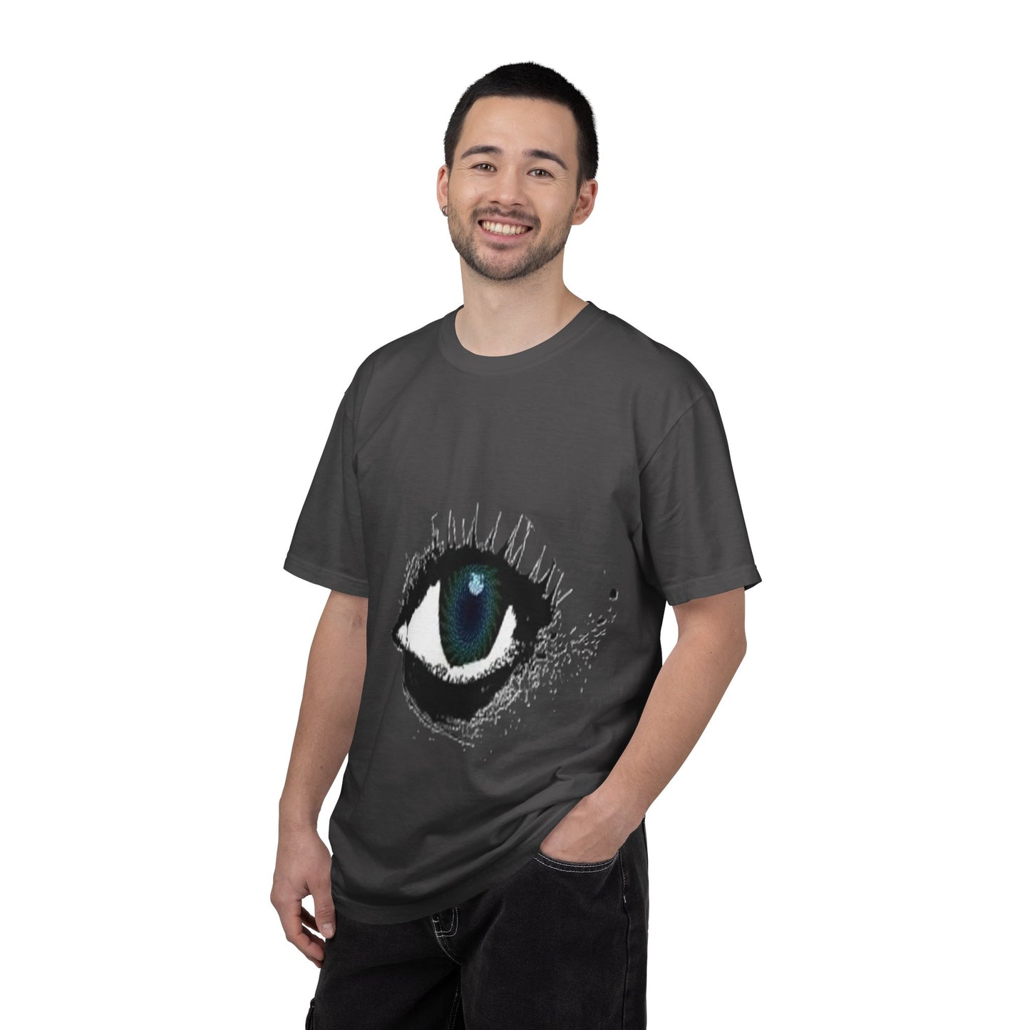 Eye Graphic T-Shirt — Blue Iris Grunge Art Tee