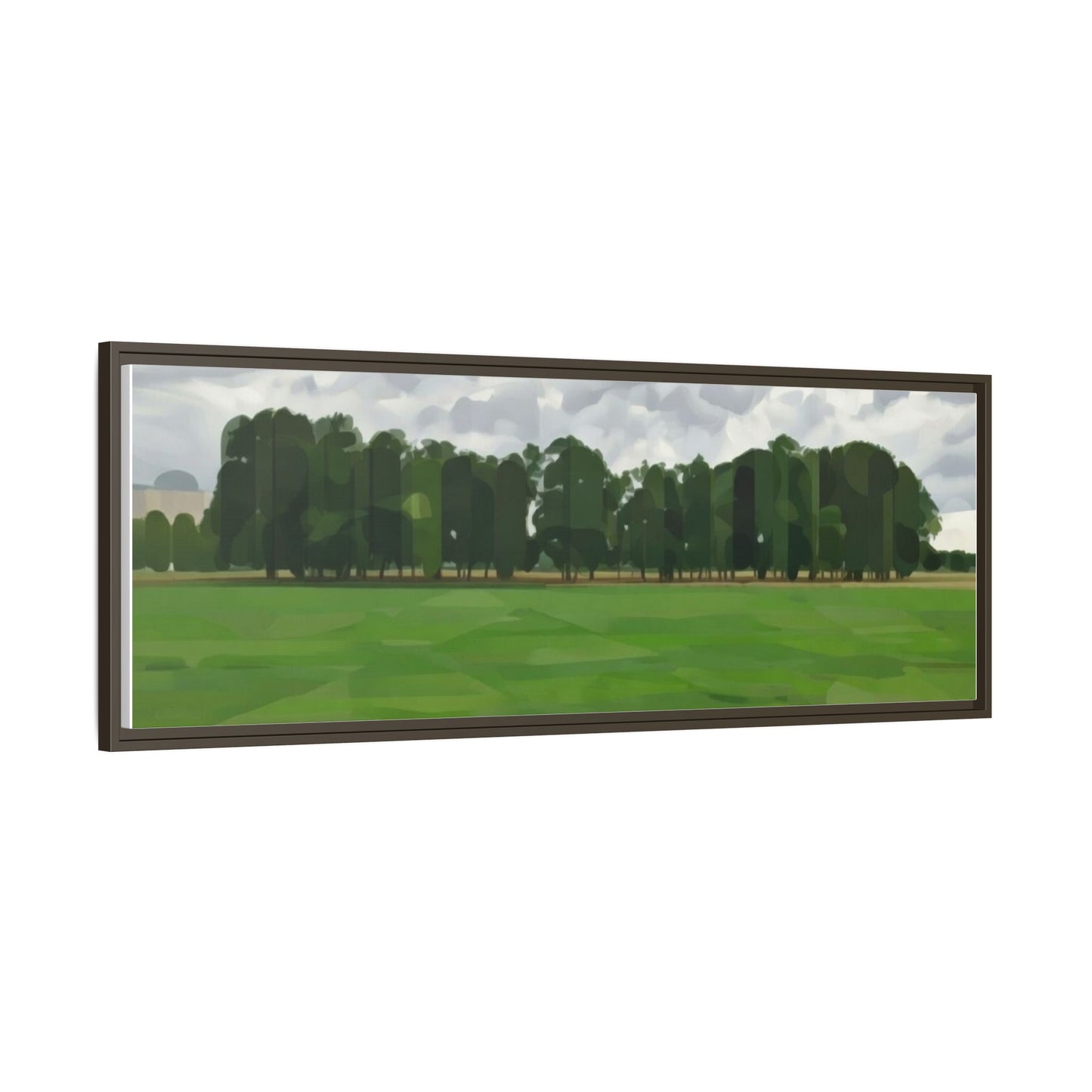 Framed Matte Canvas Print — Minimalist Green Landscape Art