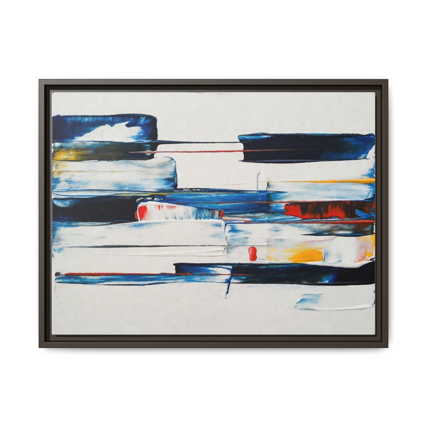 Abstract Coastal Brushstrokes Framed Canvas Print