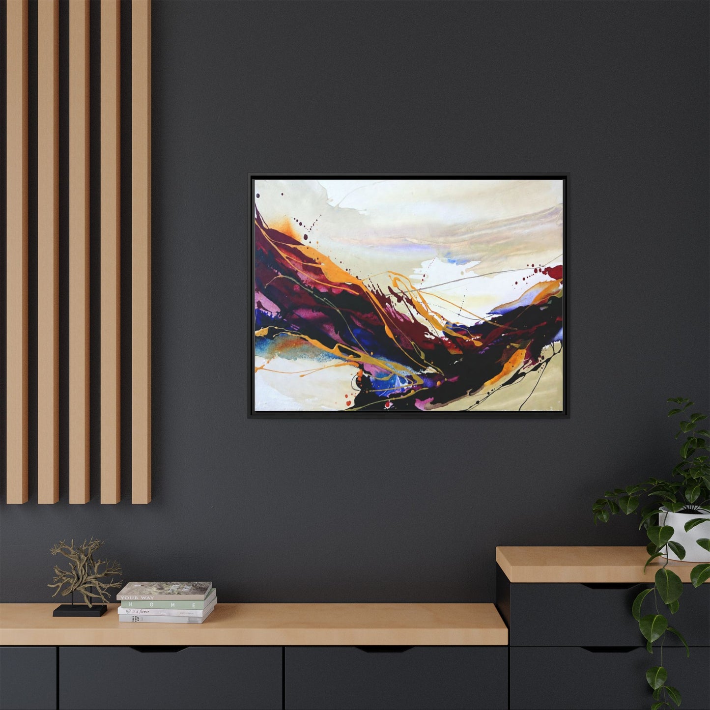 Abstract Flow Matte Canvas Framed Wall Art