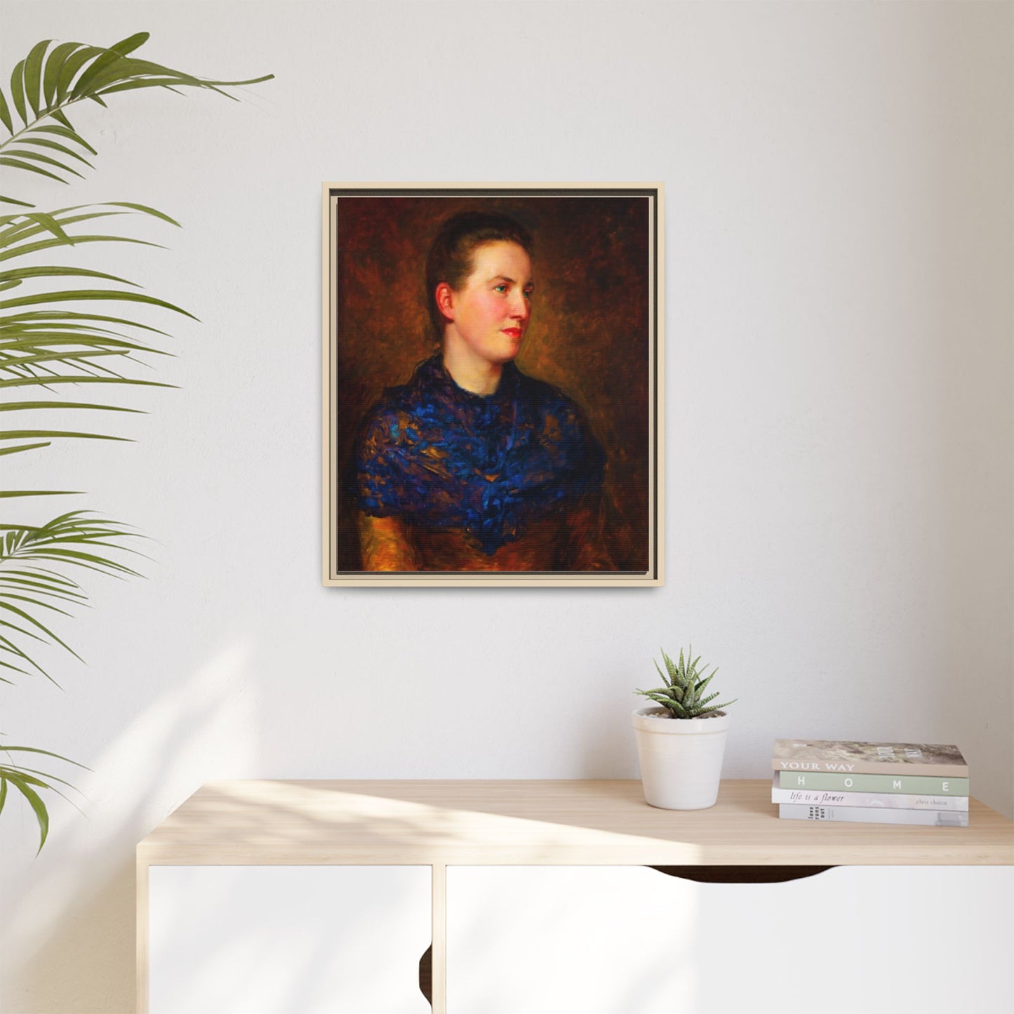 Framed Matte Canvas Portrait Print — Classic Victorian Woman Wall Art