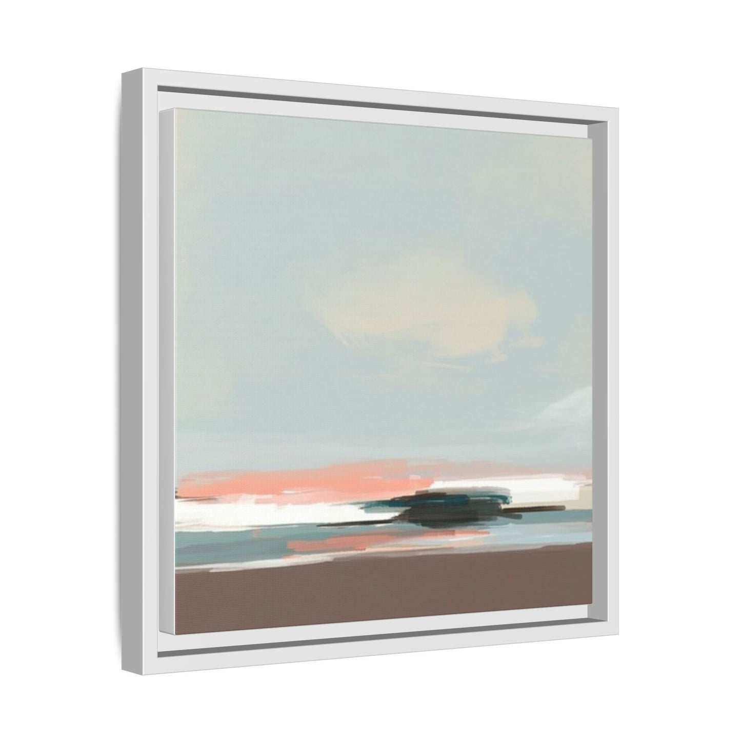 Framed Matte Canvas Print — Soft Coastal Abstract Landscape