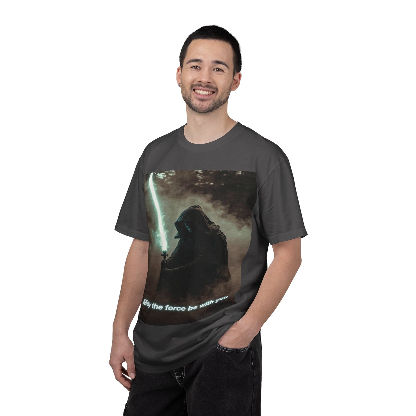 T-Shirt — 'May the force be with you' Lightsaber Sci‑Fi Graphic Tee