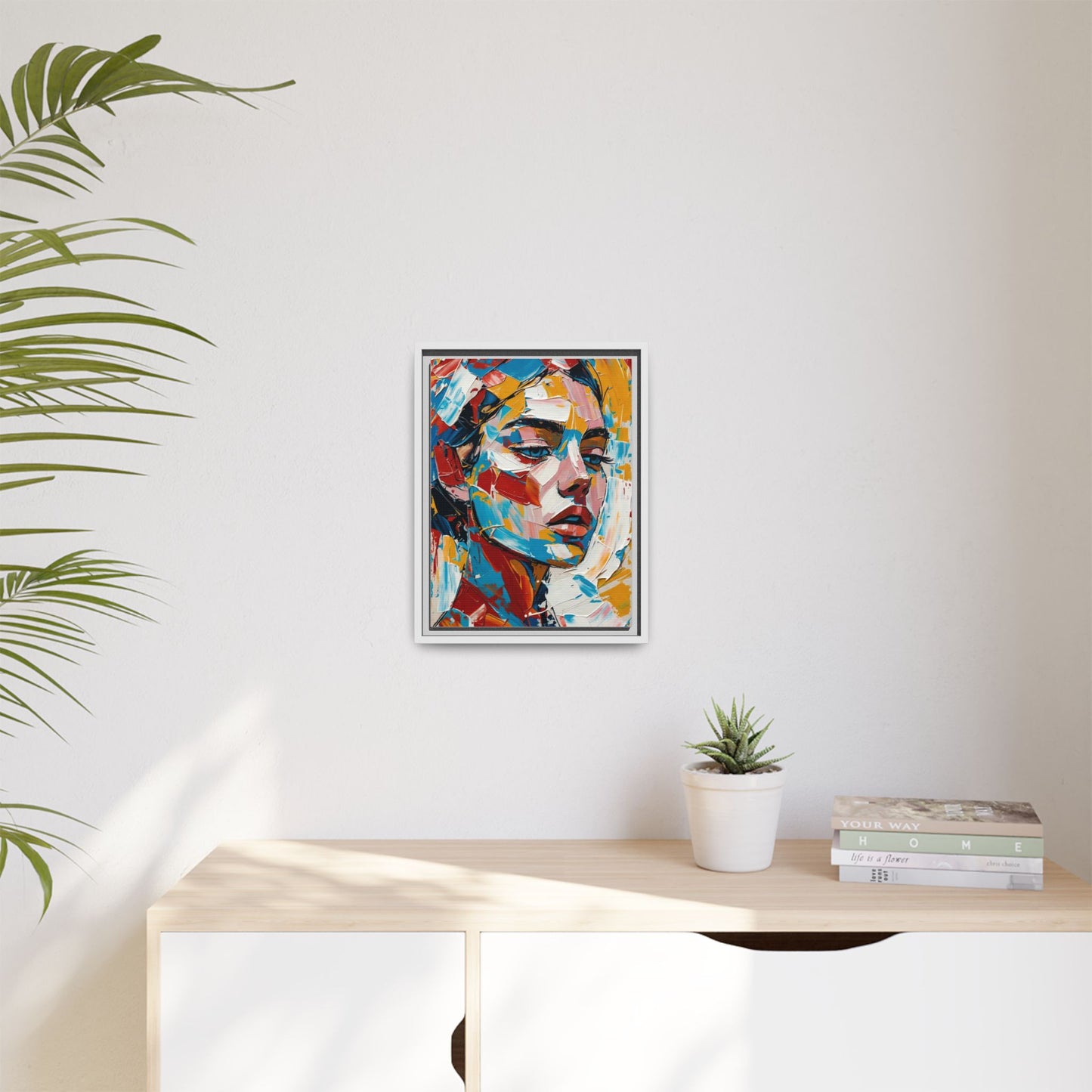 Colorful Abstract Portrait Framed Canvas Print