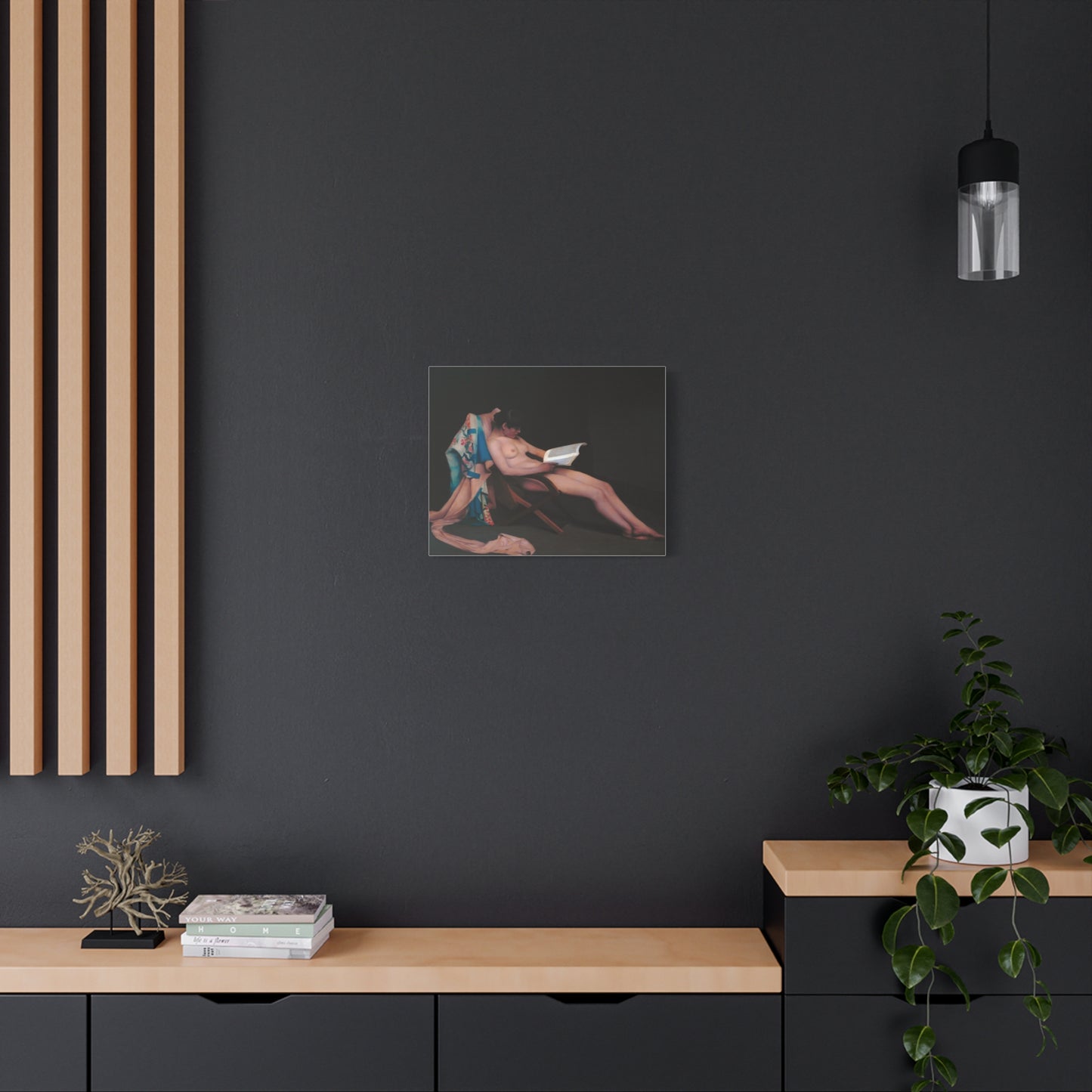 The reading girl by Theodore Roussel Matte Canvas Wall Art Print
