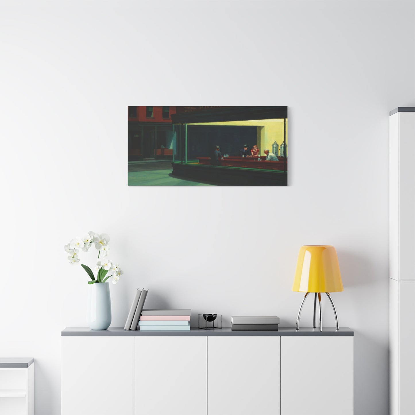 Nighthawks by Edward Hopper Matte Stretched Canvas Wall Art Print