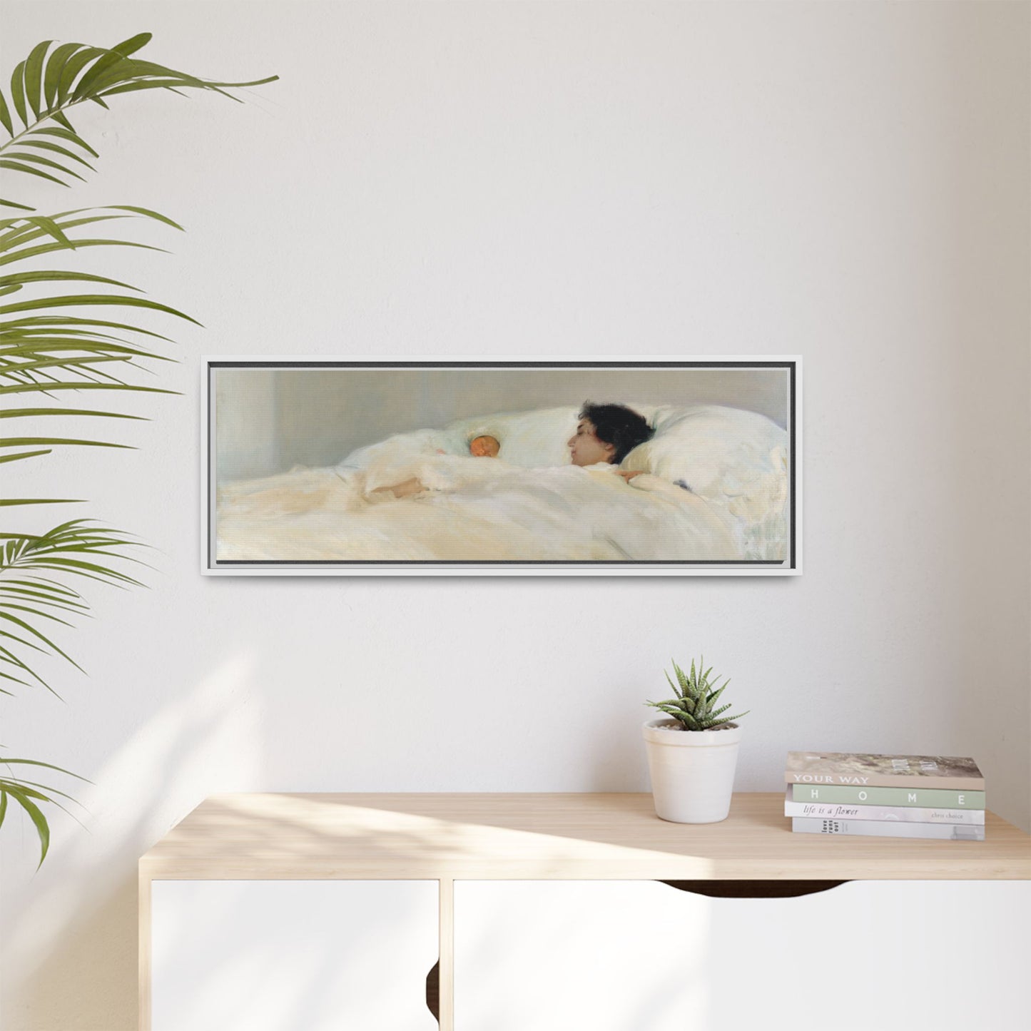 Mother by Joaquin Sorolla y Bastida Framed Matte Canvas Wall Art Print