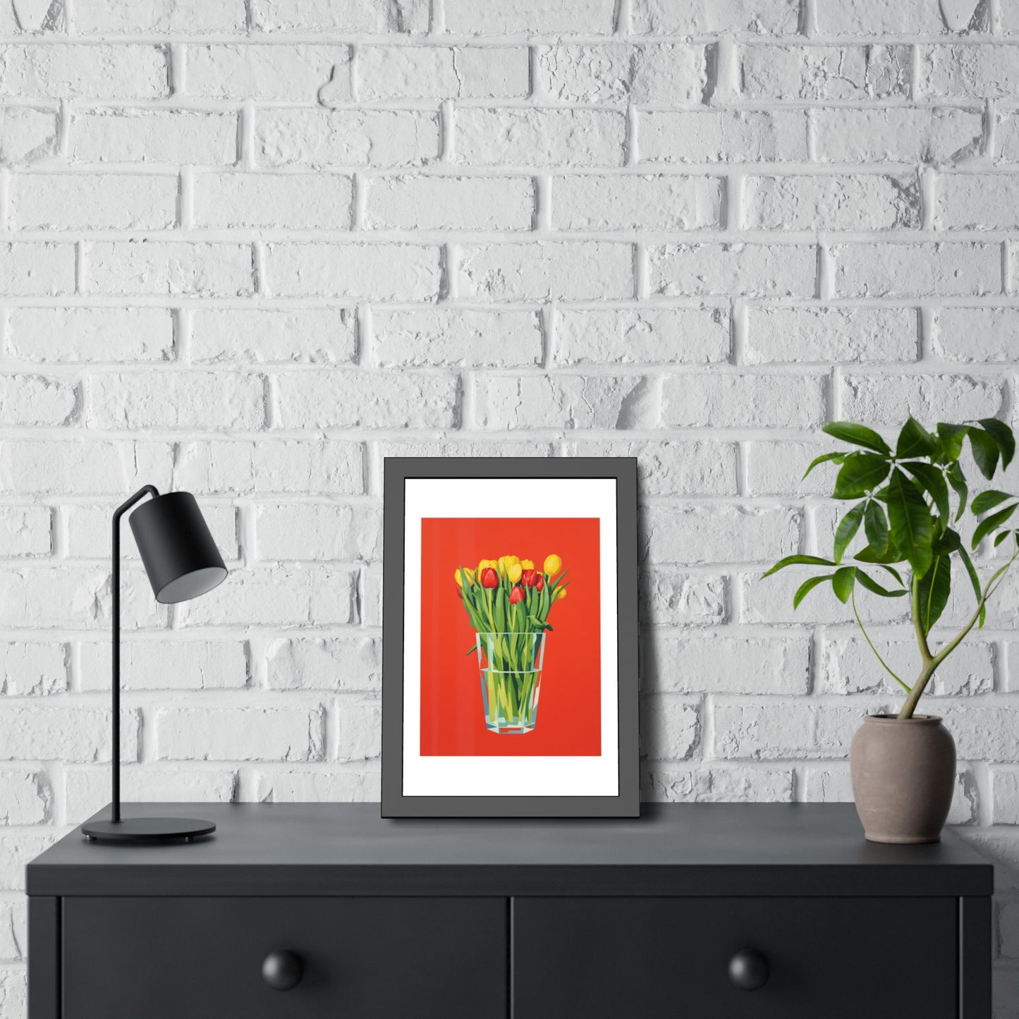 Tulip Bouquet Framed Poster — Bright Floral Wall Art