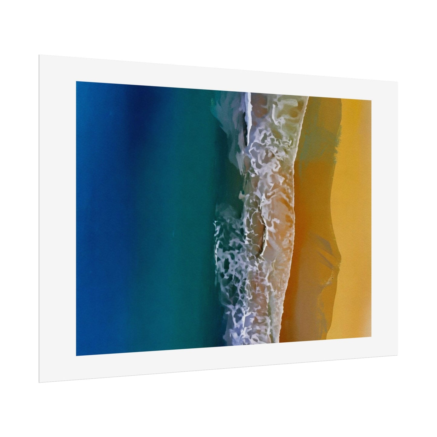 Ocean Shore Aerial Rolled Poster — Beach Print Wall Art