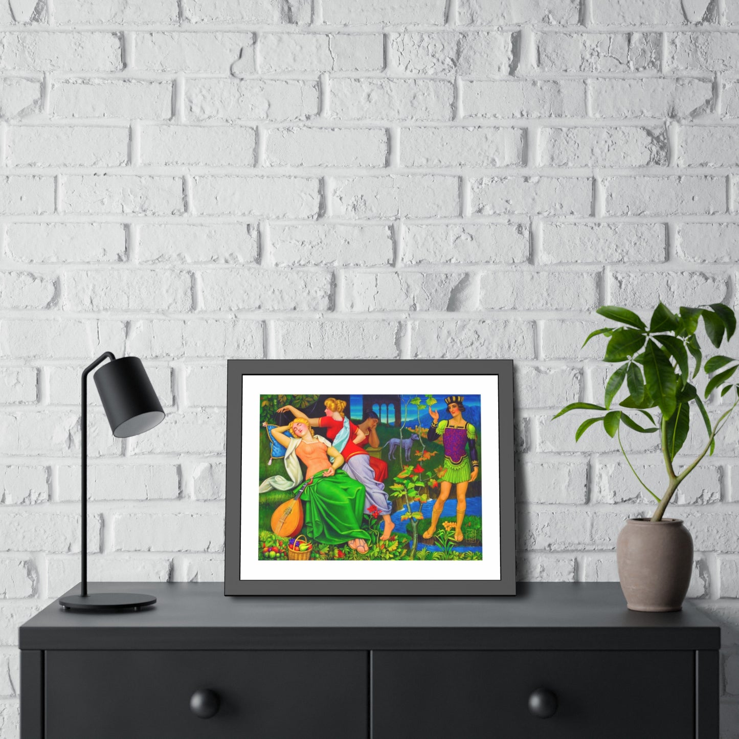 Classical Myth Framed Poster — Vibrant Renaissance-Style Art Print