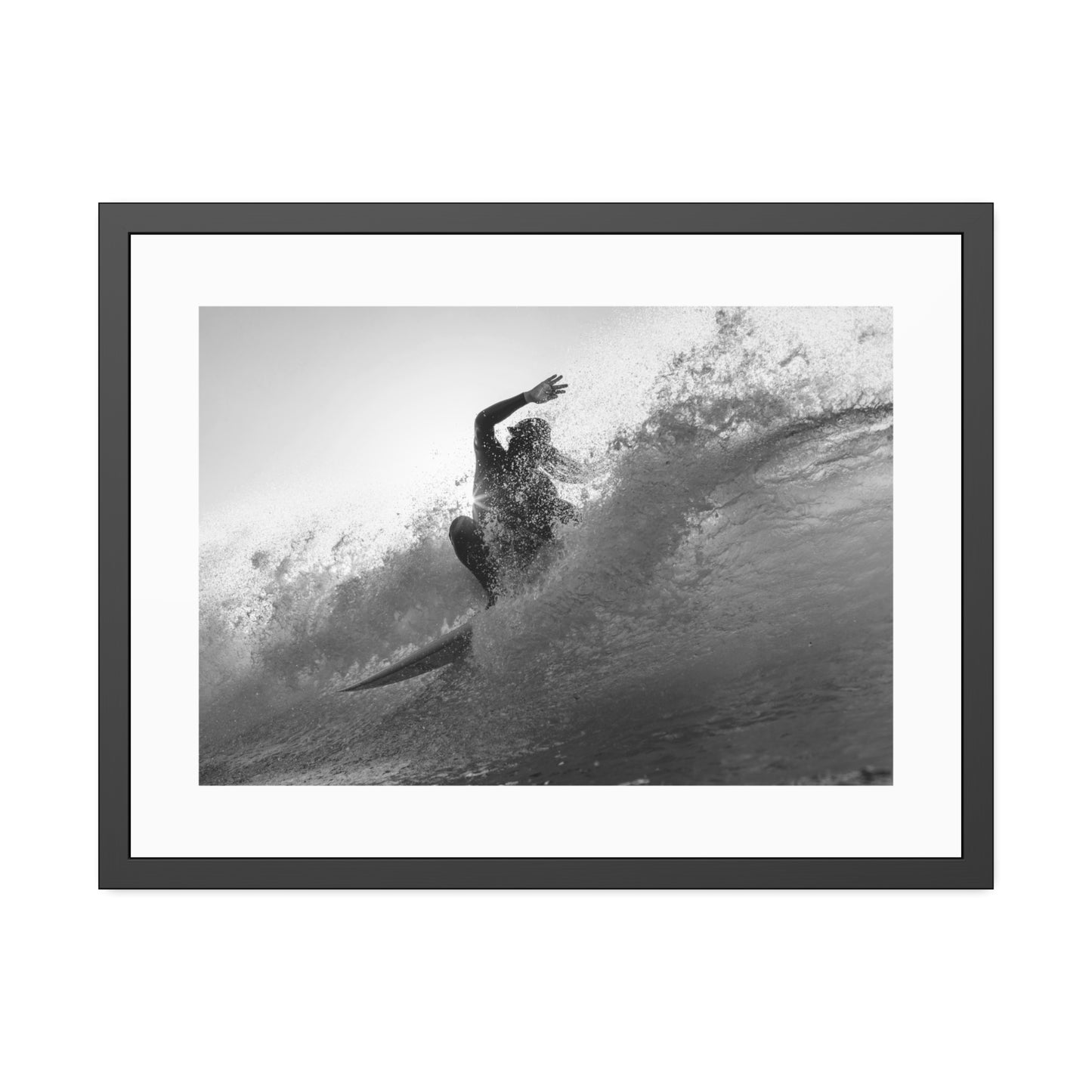smashing a wave at Lobitos by Henry Espinoza Panta Framed Wall Art Poster
