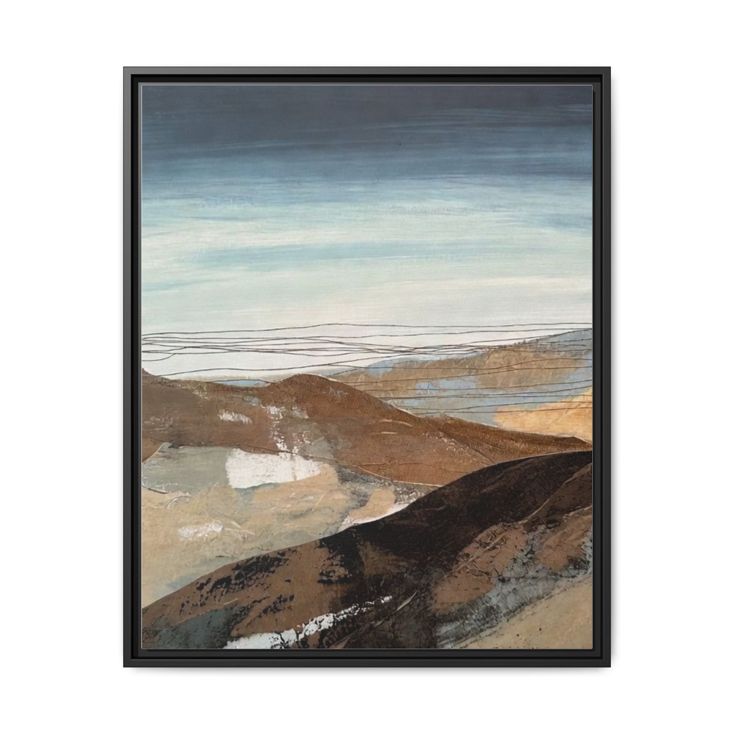 Framed Matte Canvas Art — Serene Abstract Landscape