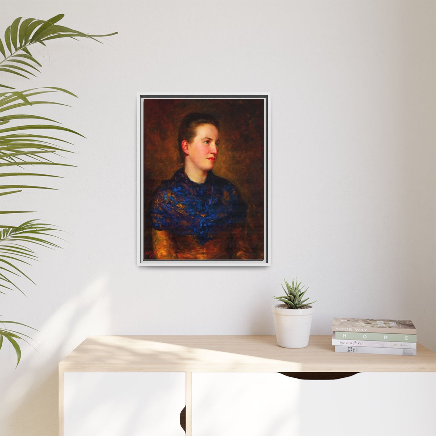 Framed Matte Canvas Portrait Print — Classic Victorian Woman Wall Art