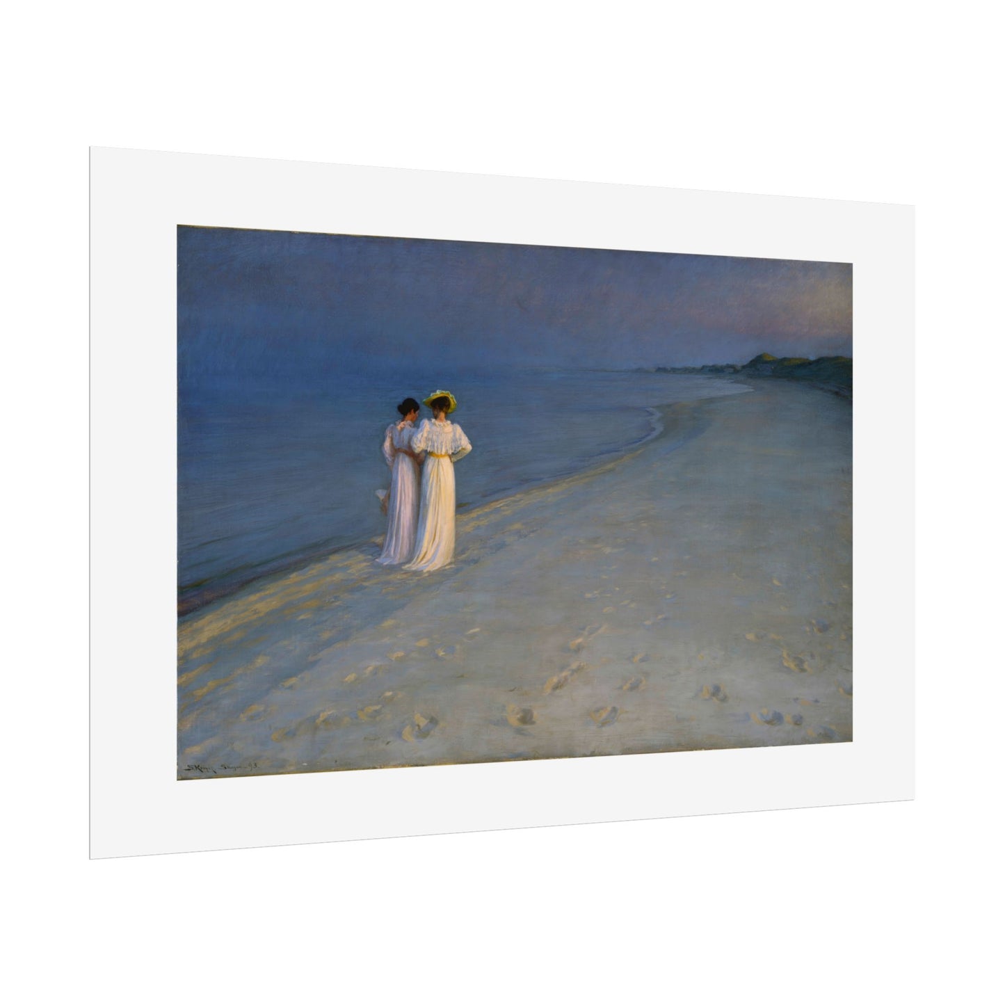 Summer evening on Skagen's Beach by P.S. Krøyer Wall Art Print