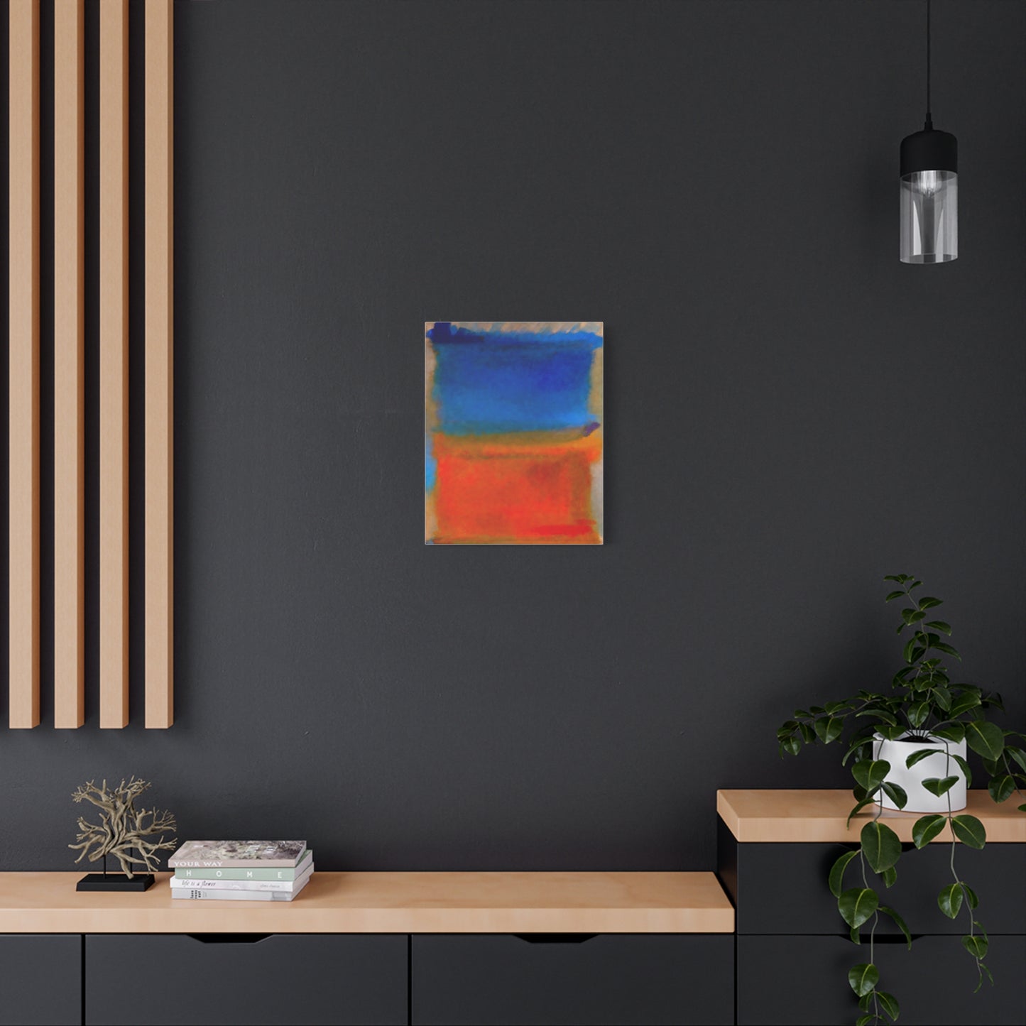 Abstract Blue and Orange Canvas Print — Modern Stretched Wall Art