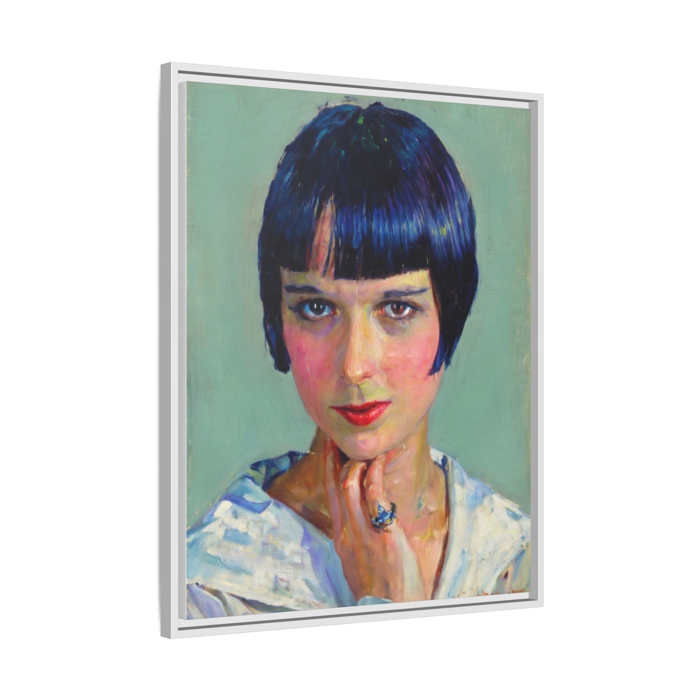 Framed Matte Canvas Portrait Print — Vintage Flapper Woman
