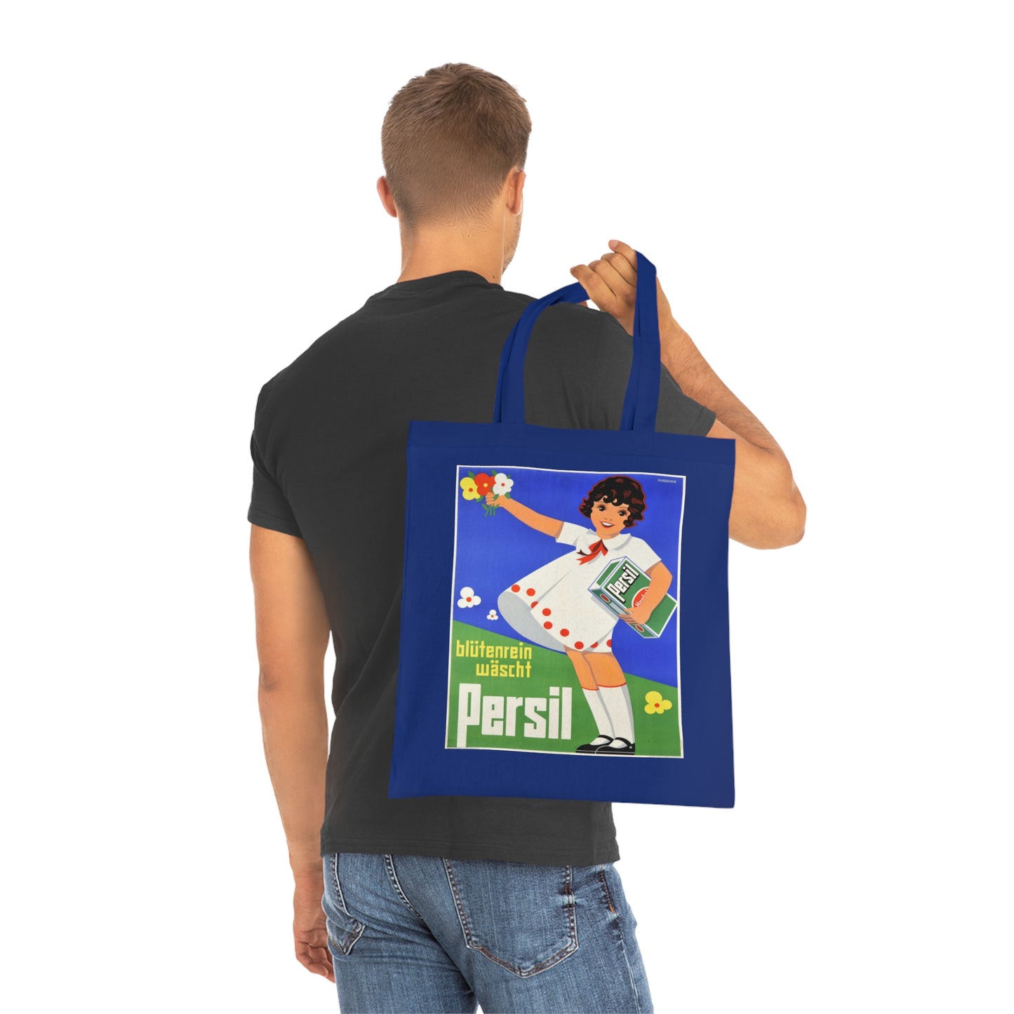 Persil Vintage Ad Tote Bag — Retro Flower Girl Laundry Graphic Cotton Tote
