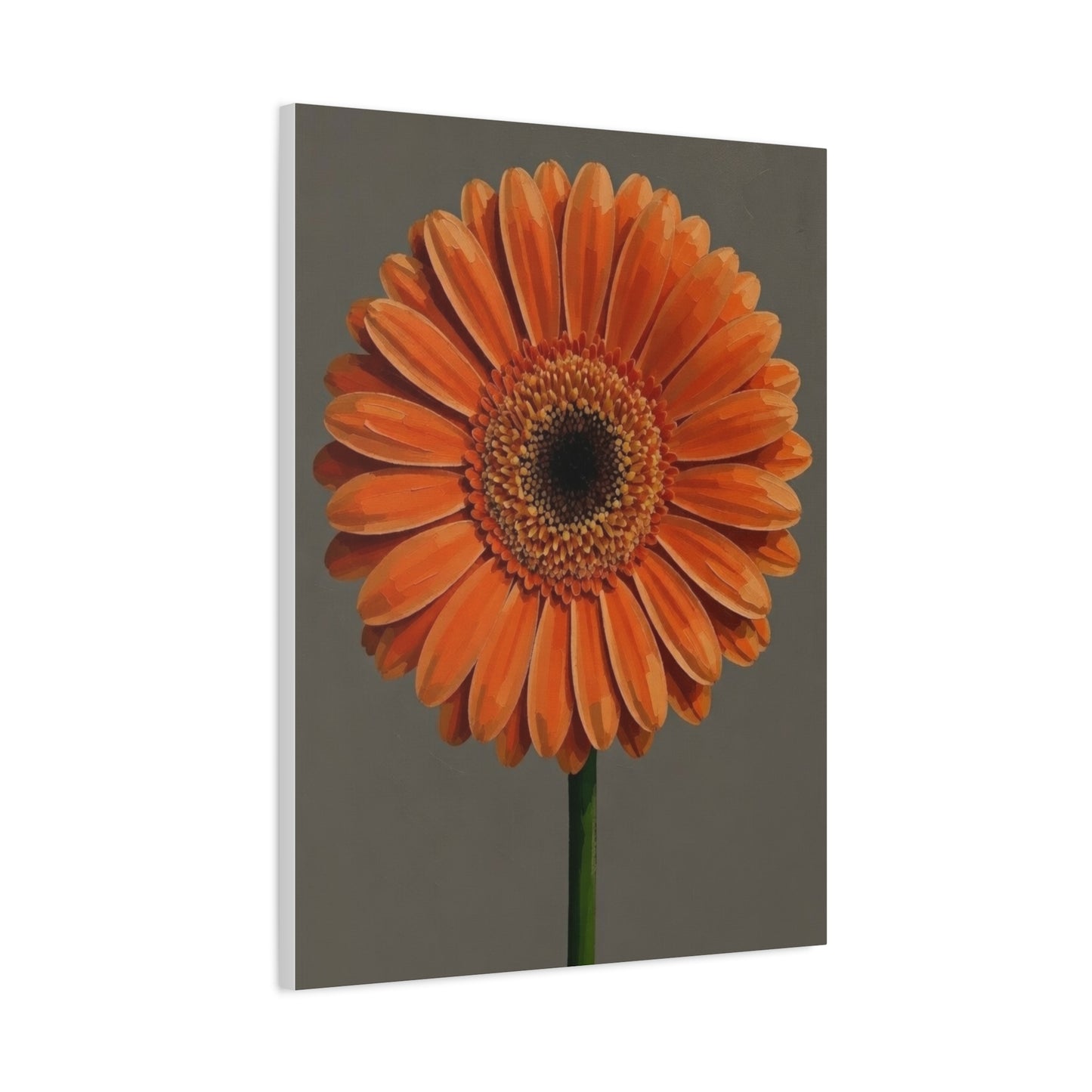 Orange Gerbera Flower Matte Canvas Print — Stretched Wall Art