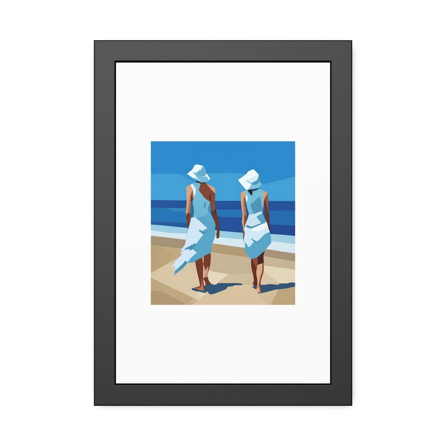 Framed Beach Poster — Vintage Coastal Art Print