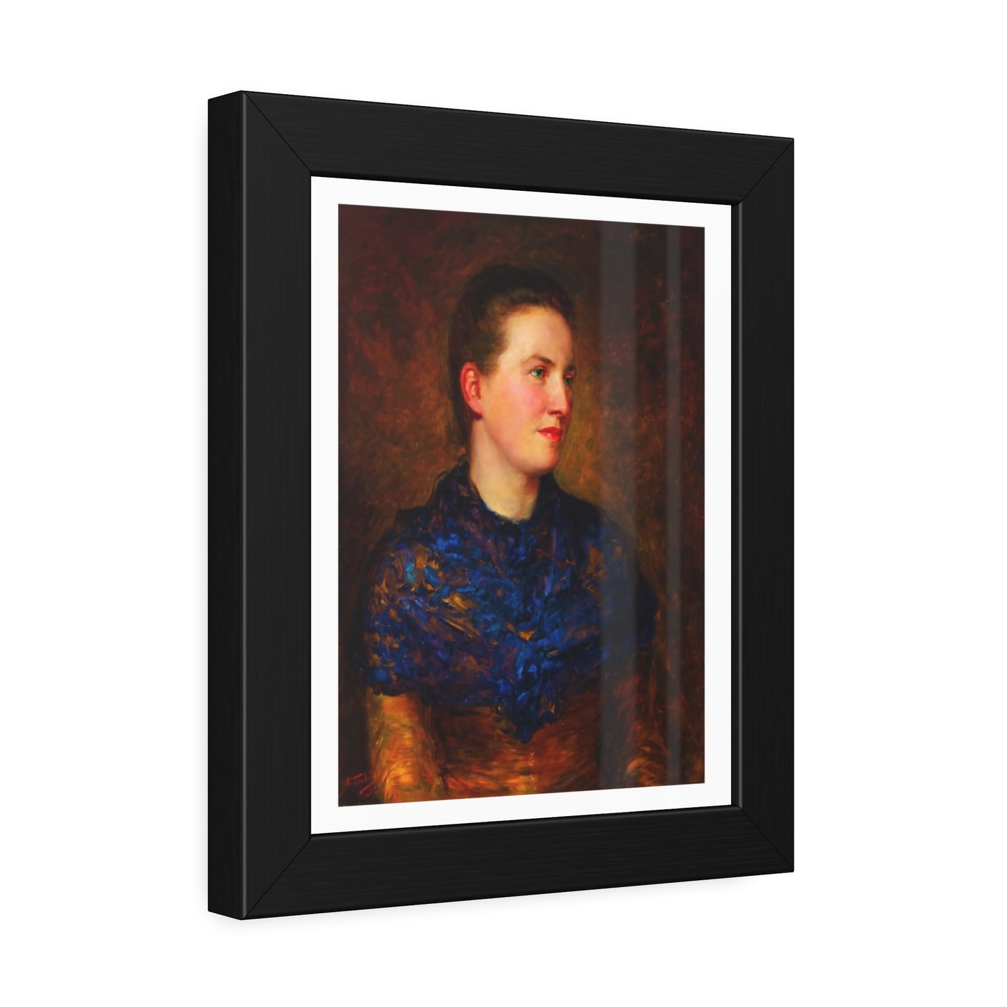 Framed Art Poster — Vintage Portrait Print in Black Frame