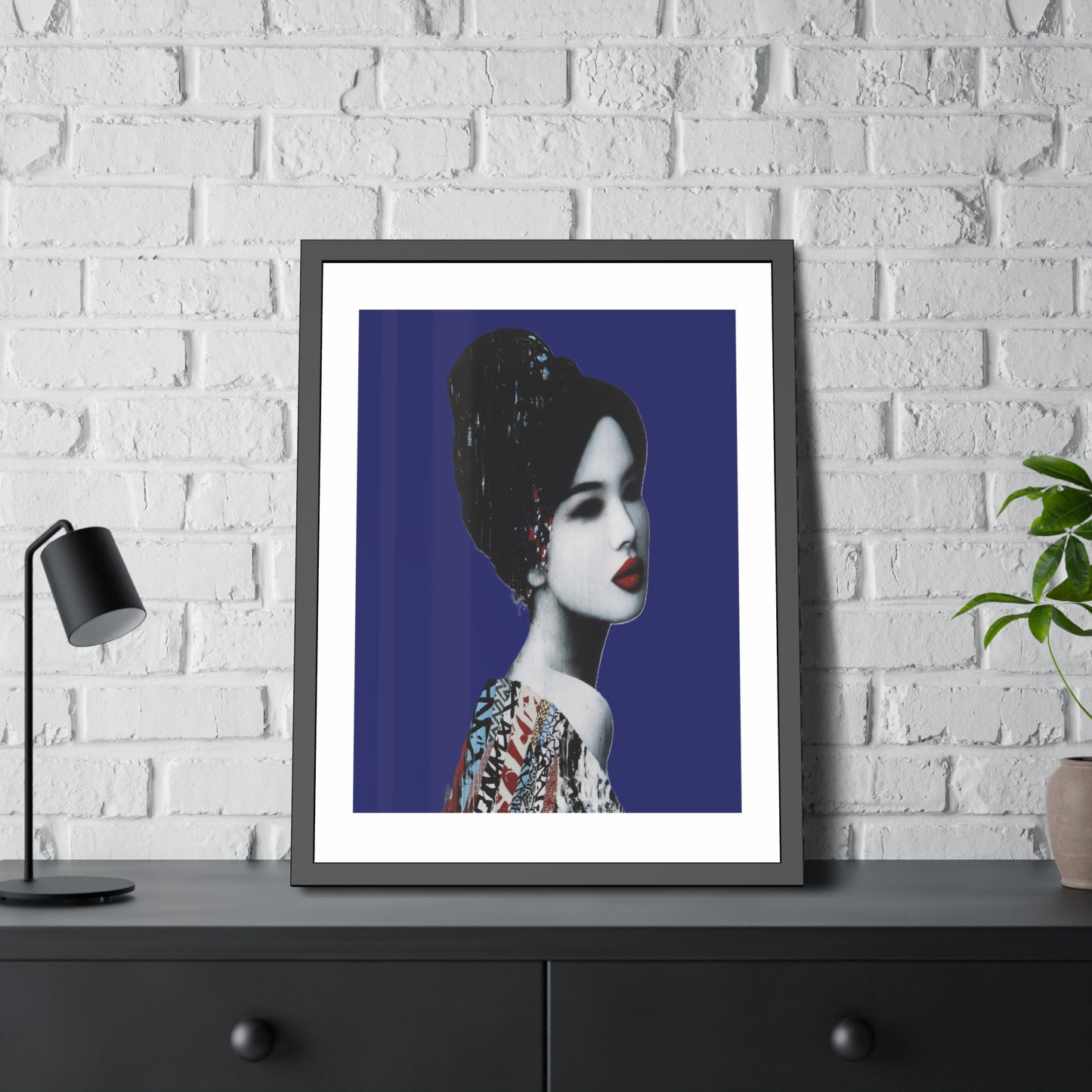 Geisha Portrait - Framed Paper Posters