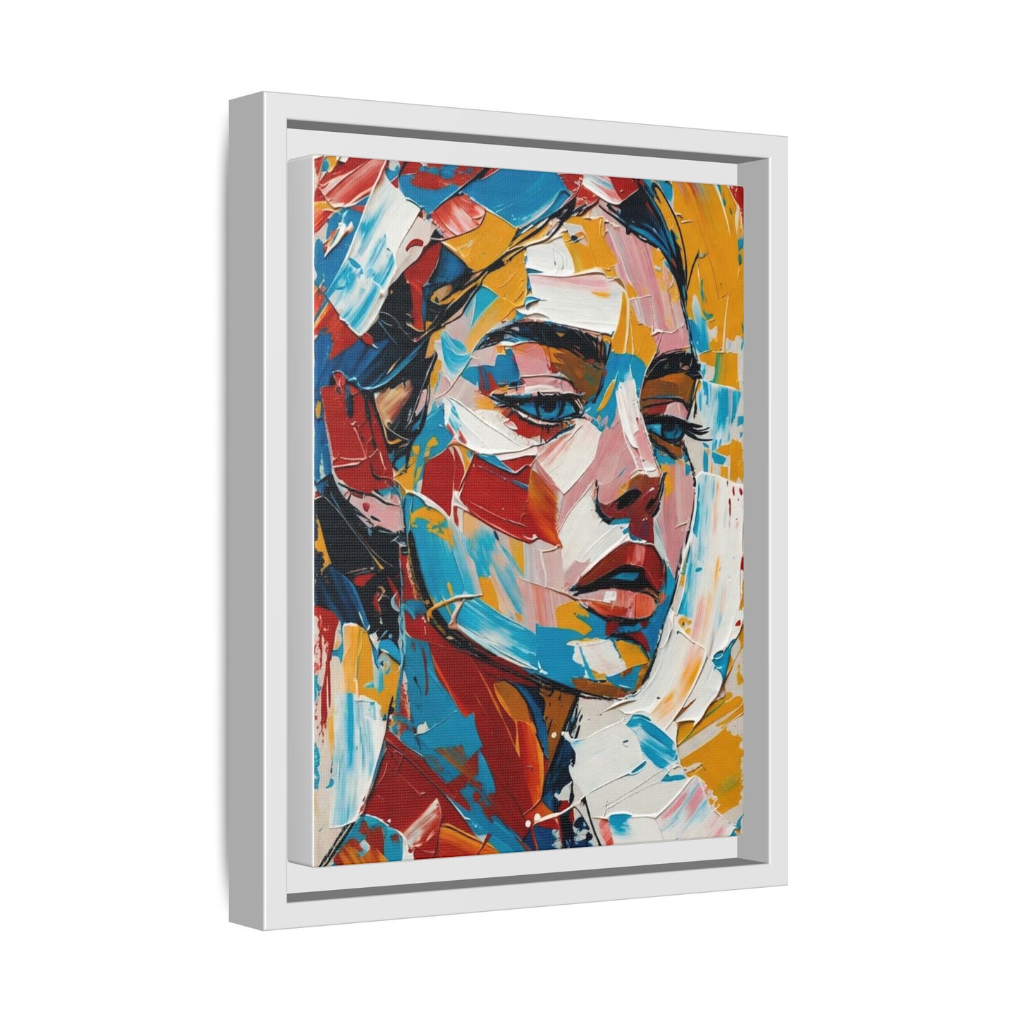 Colorful Abstract Portrait Framed Canvas Print