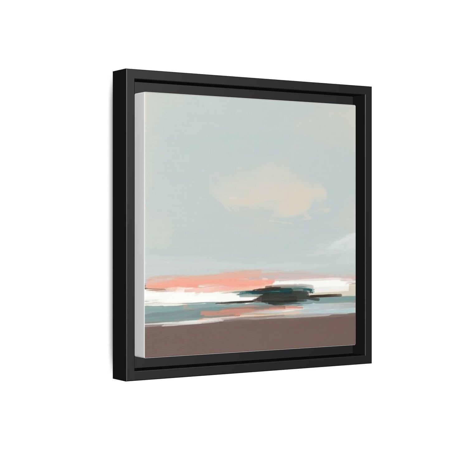 Framed Matte Canvas Print — Soft Coastal Abstract Landscape