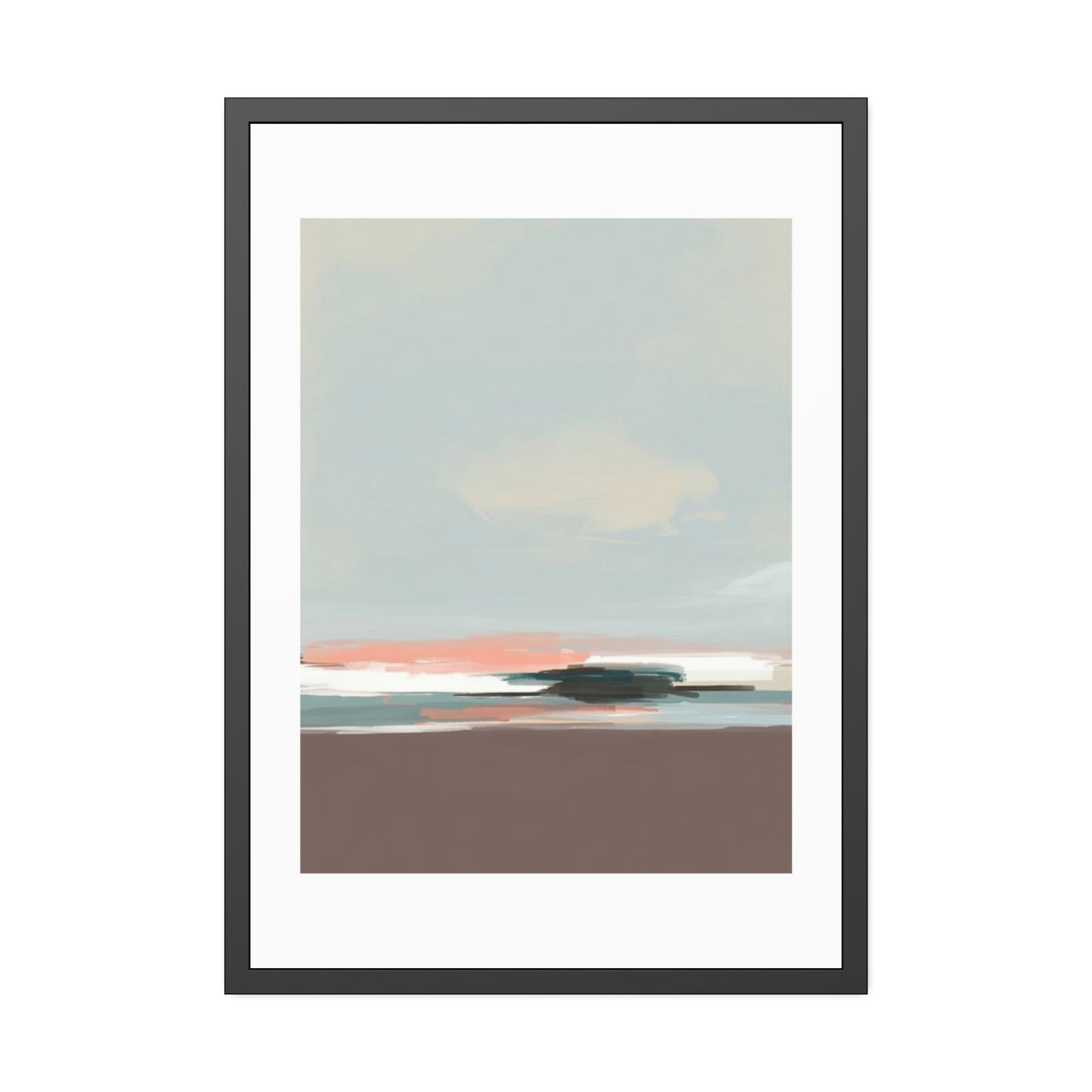 Abstract Seaside Framed Art Print — Minimal Coastal Poster