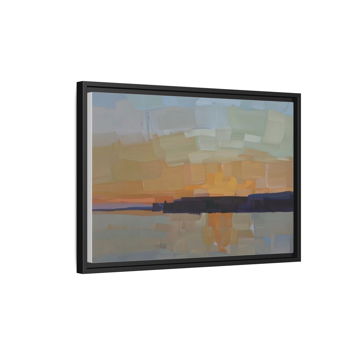 Framed Matte Canvas Sunset Abstract Landscape Art Print