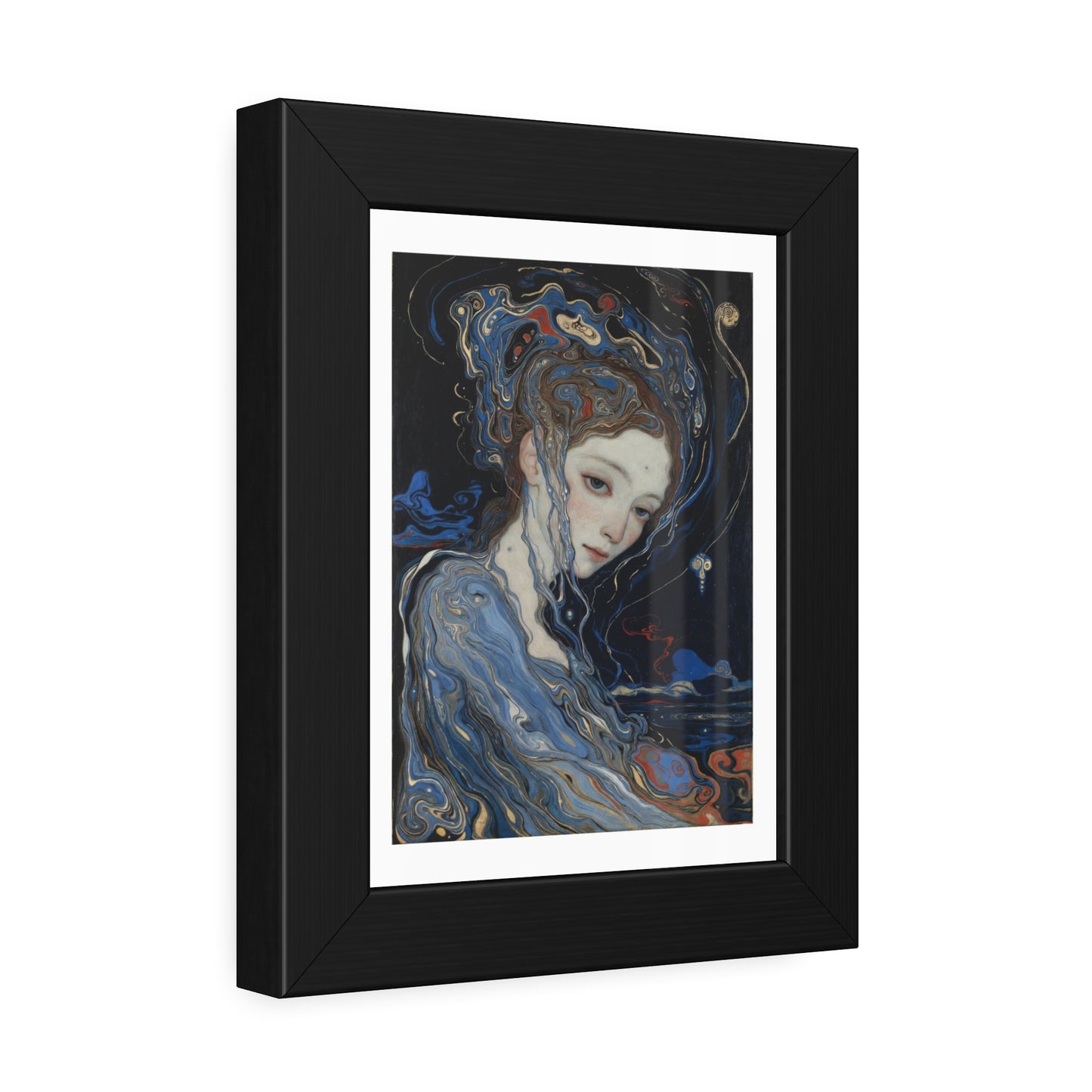 Framed Art Print — Dreamy Blue Portrait Poster