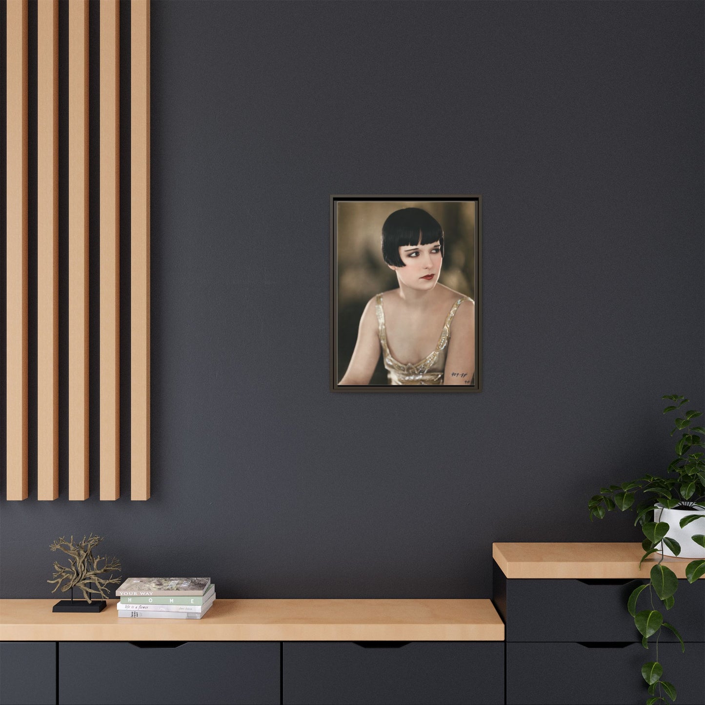 Vintage Louise Brooks Portrait Matte Canvas Framed Wall Art