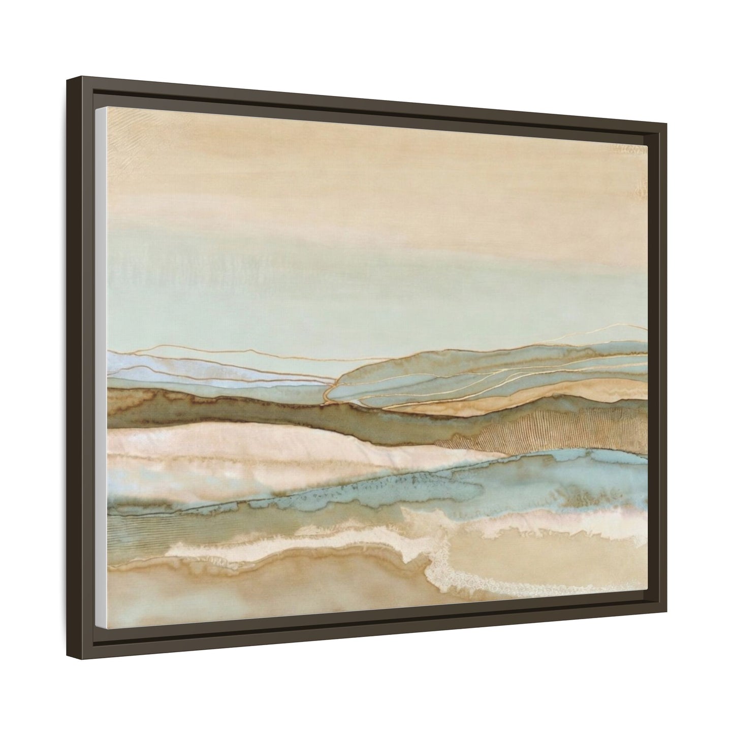 Framed Matte Canvas Coastal Abstract Landscape Wall Art