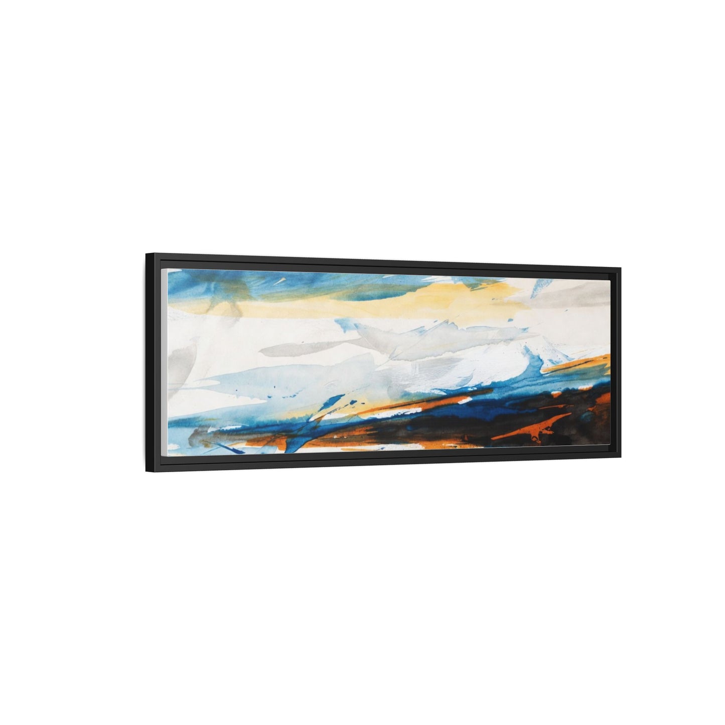 Abstract Coastal Waves Matte Canvas Framed Wall Art