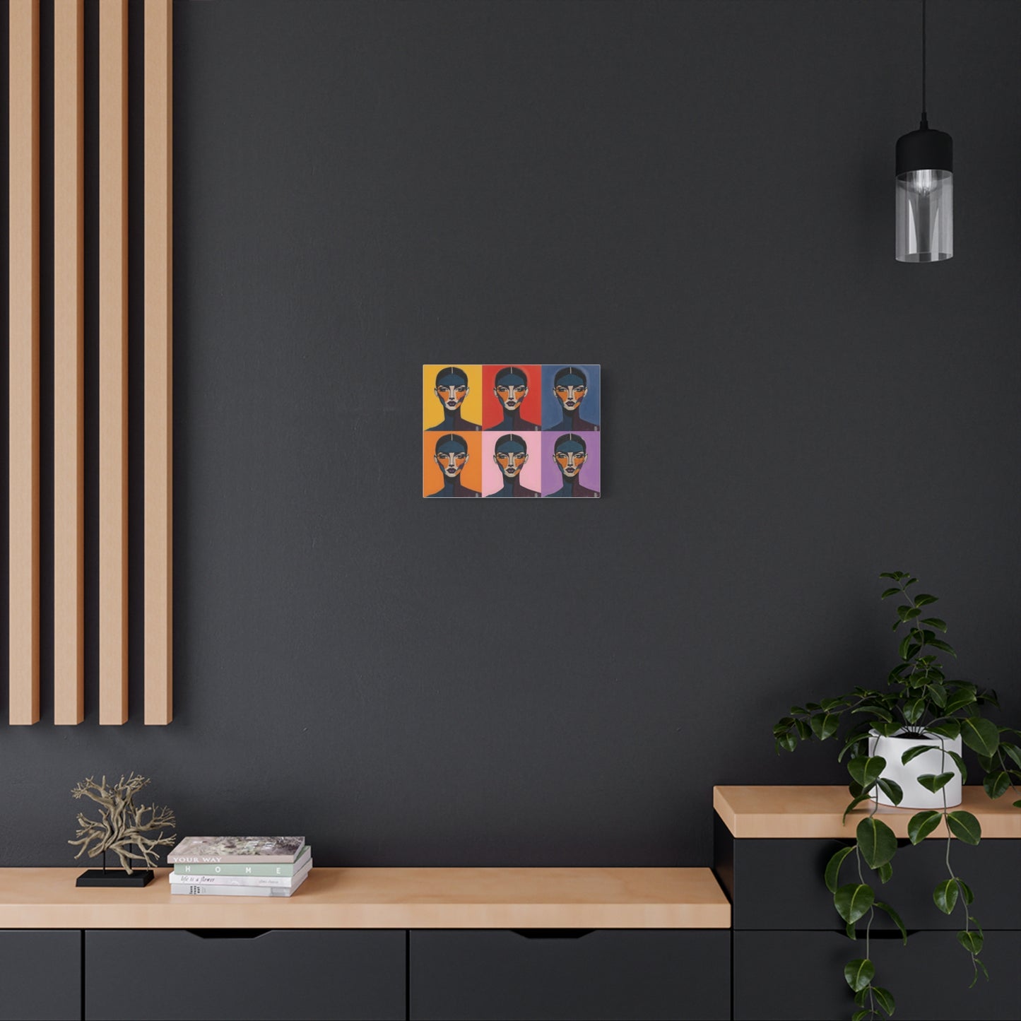 Pop Art Portrait Canvas - Colorful Six-Panel Female Face Wall Art