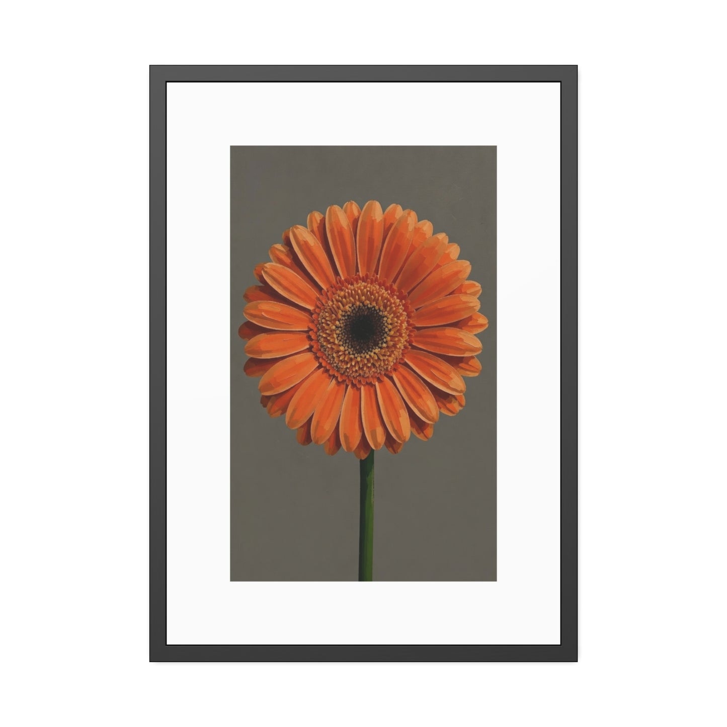 Orange Gerbera Framed Poster — Floral Wall Art Print