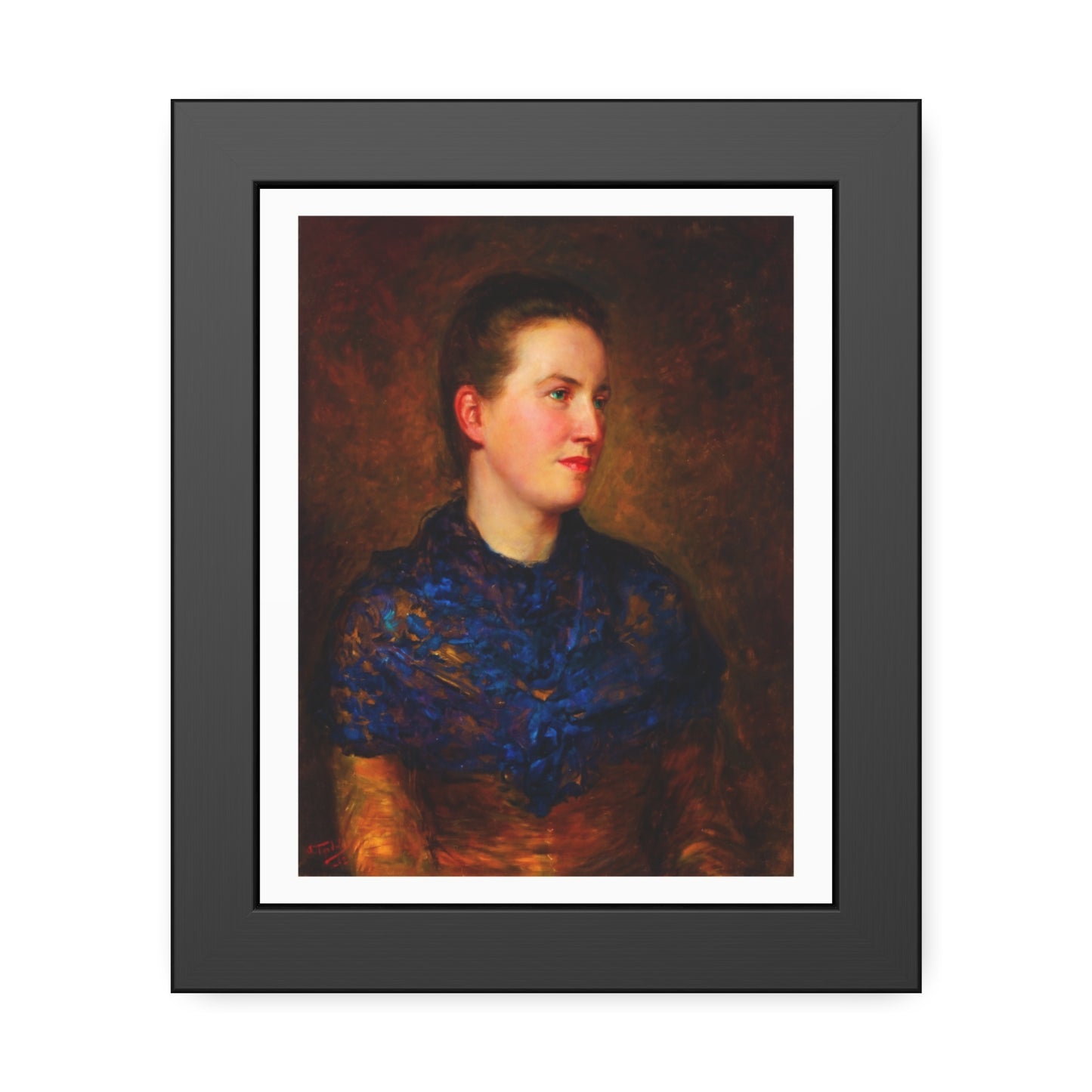 Framed Art Poster — Vintage Portrait Print in Black Frame
