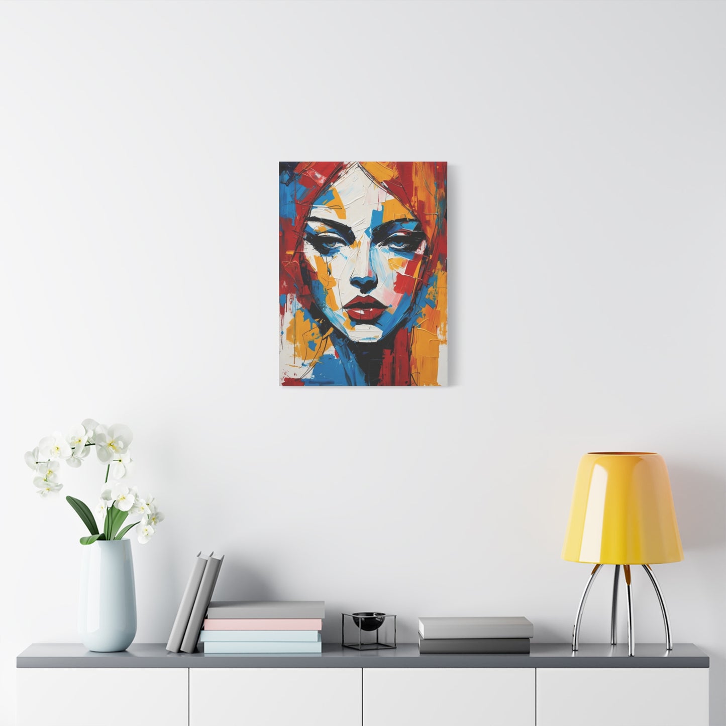 Abstract Portrait Canvas Print — Colorful Modern Woman Wall Art