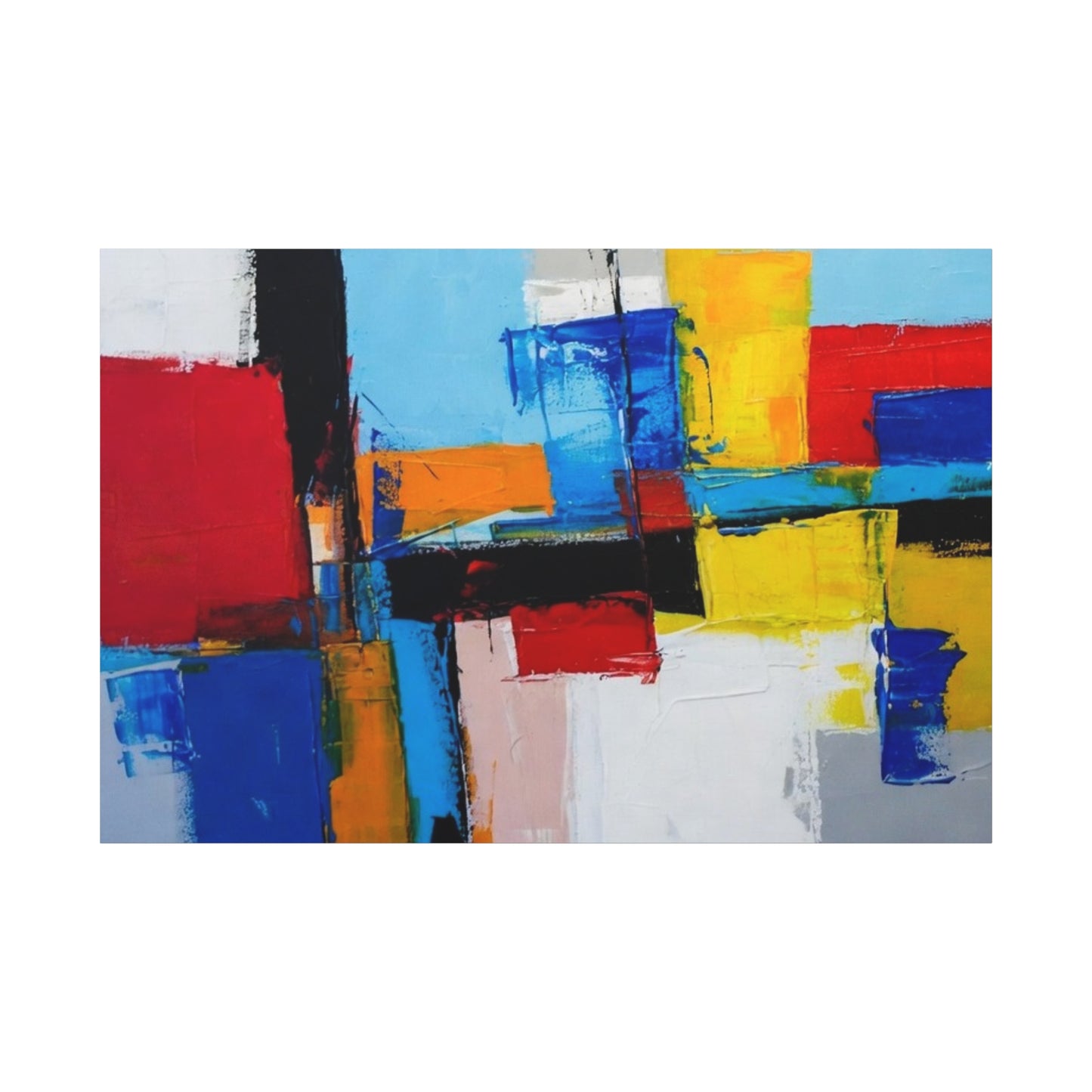Abstract Color Block Canvas Print — Modern Geometric Wall Art