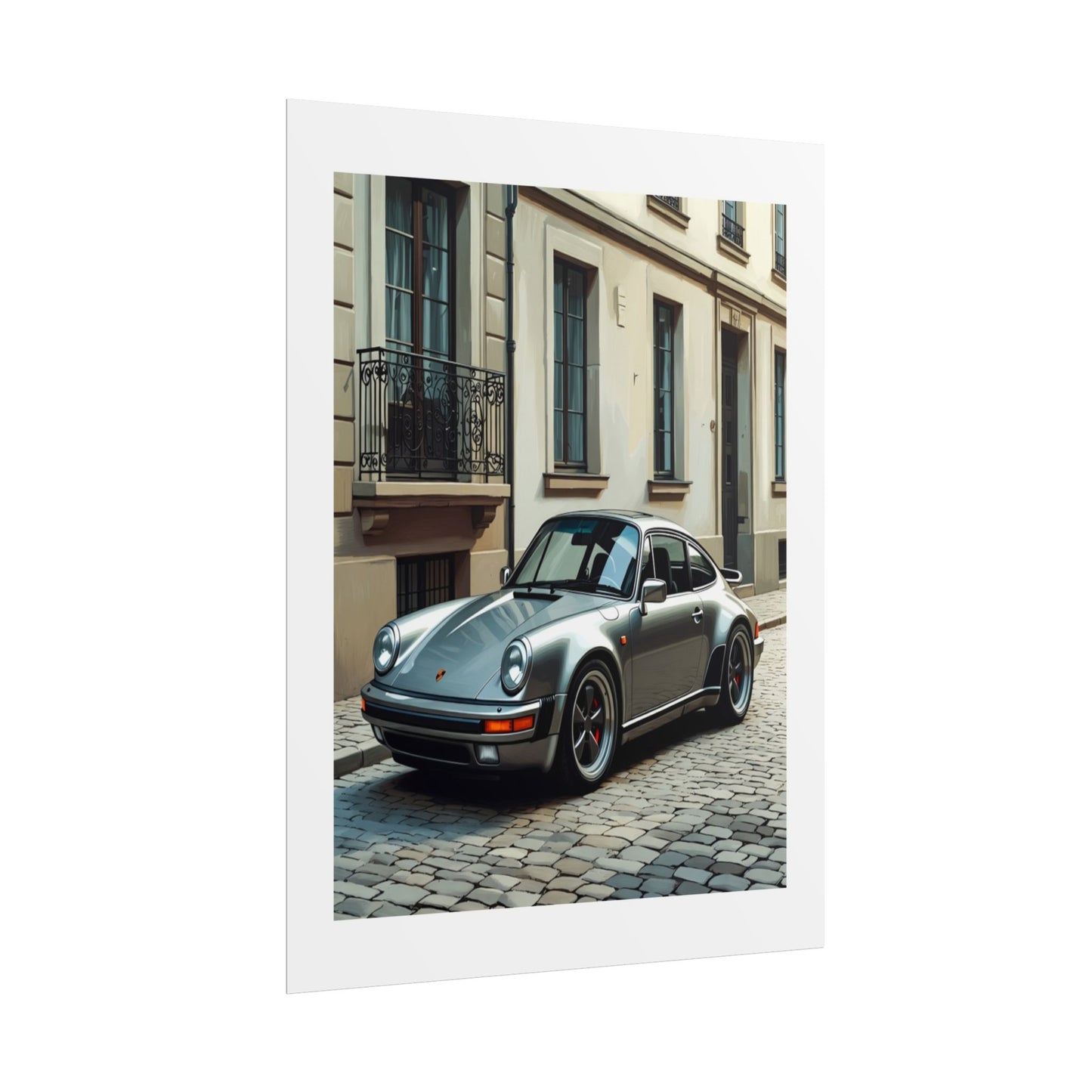 Classic Porsche 911 Rolled Poster — Vintage Sports Car Street Photography Print