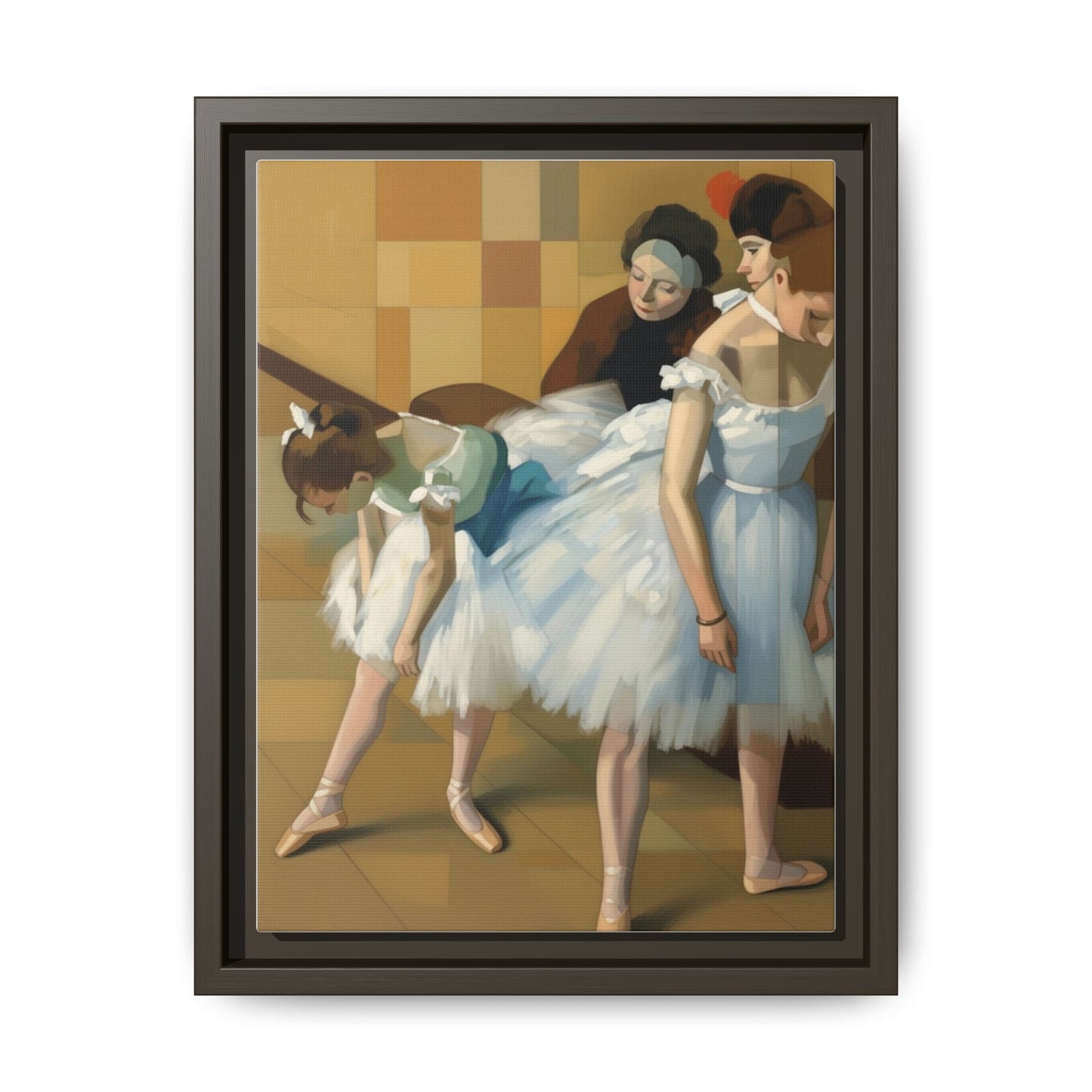 Ballet Dancers Matte Framed Canvas – Impressionist Dance Wall Art