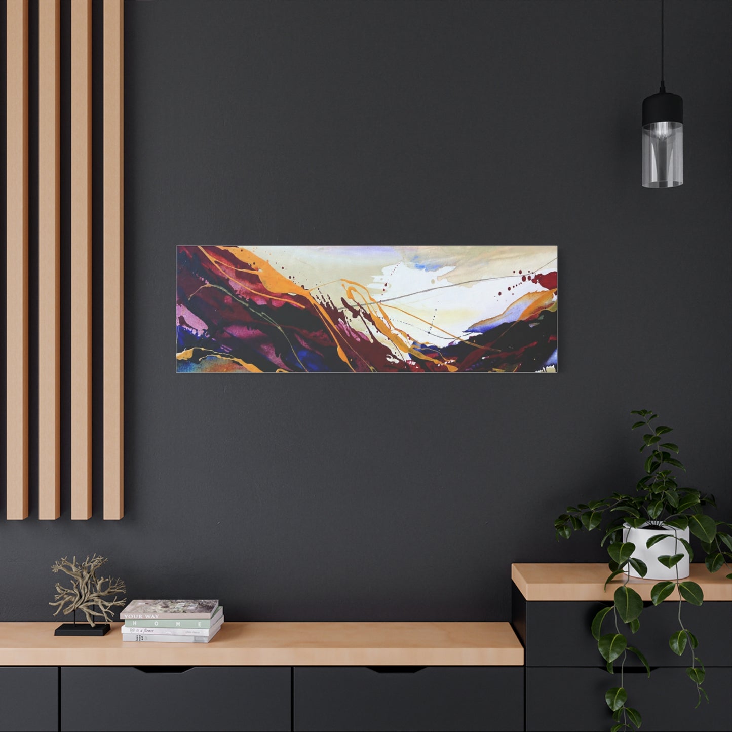 Abstract Color Flow Matte Stretched Canvas – Vibrant Modern Wall Art